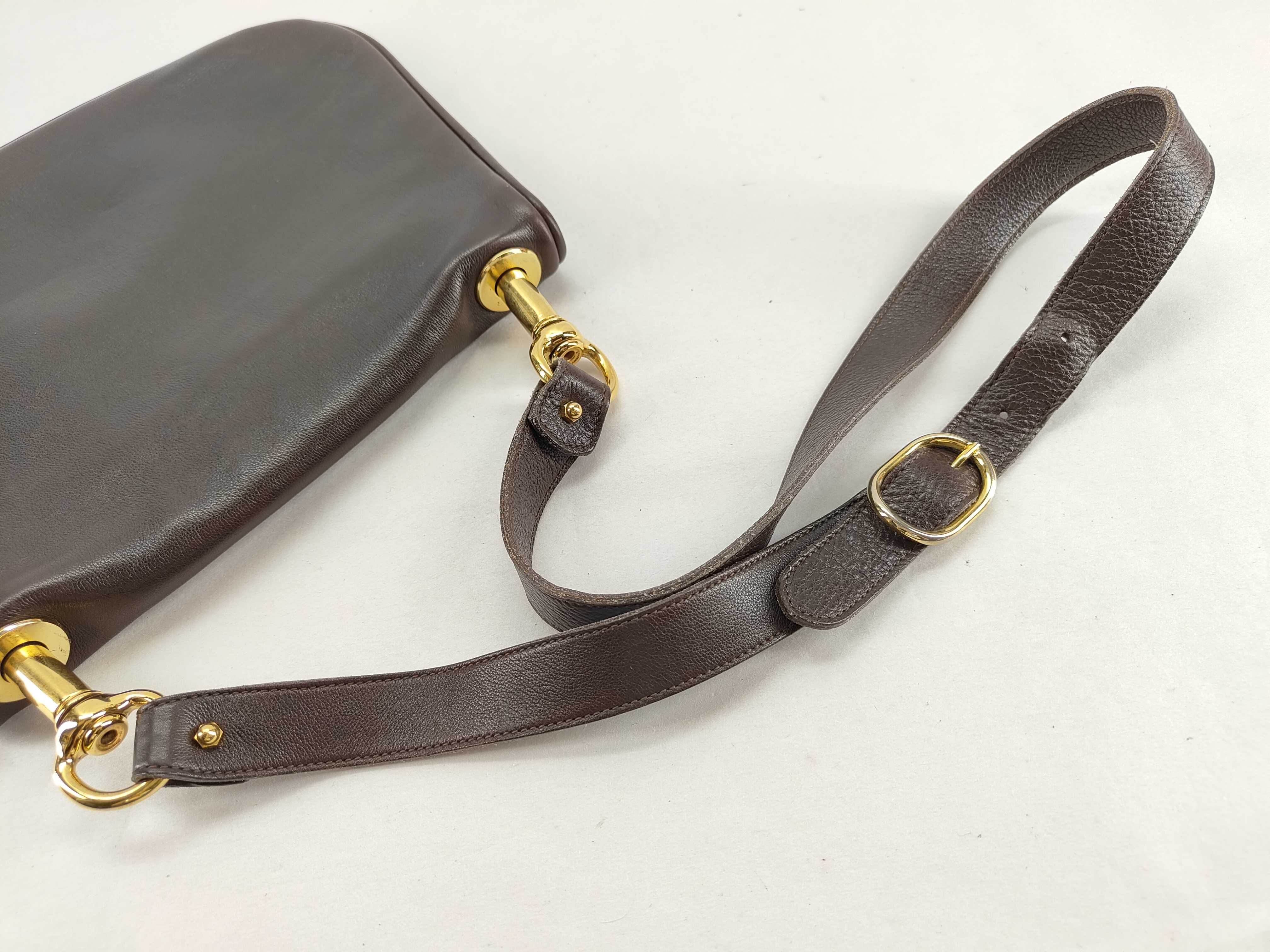 brown leather shoulder bag — view 3