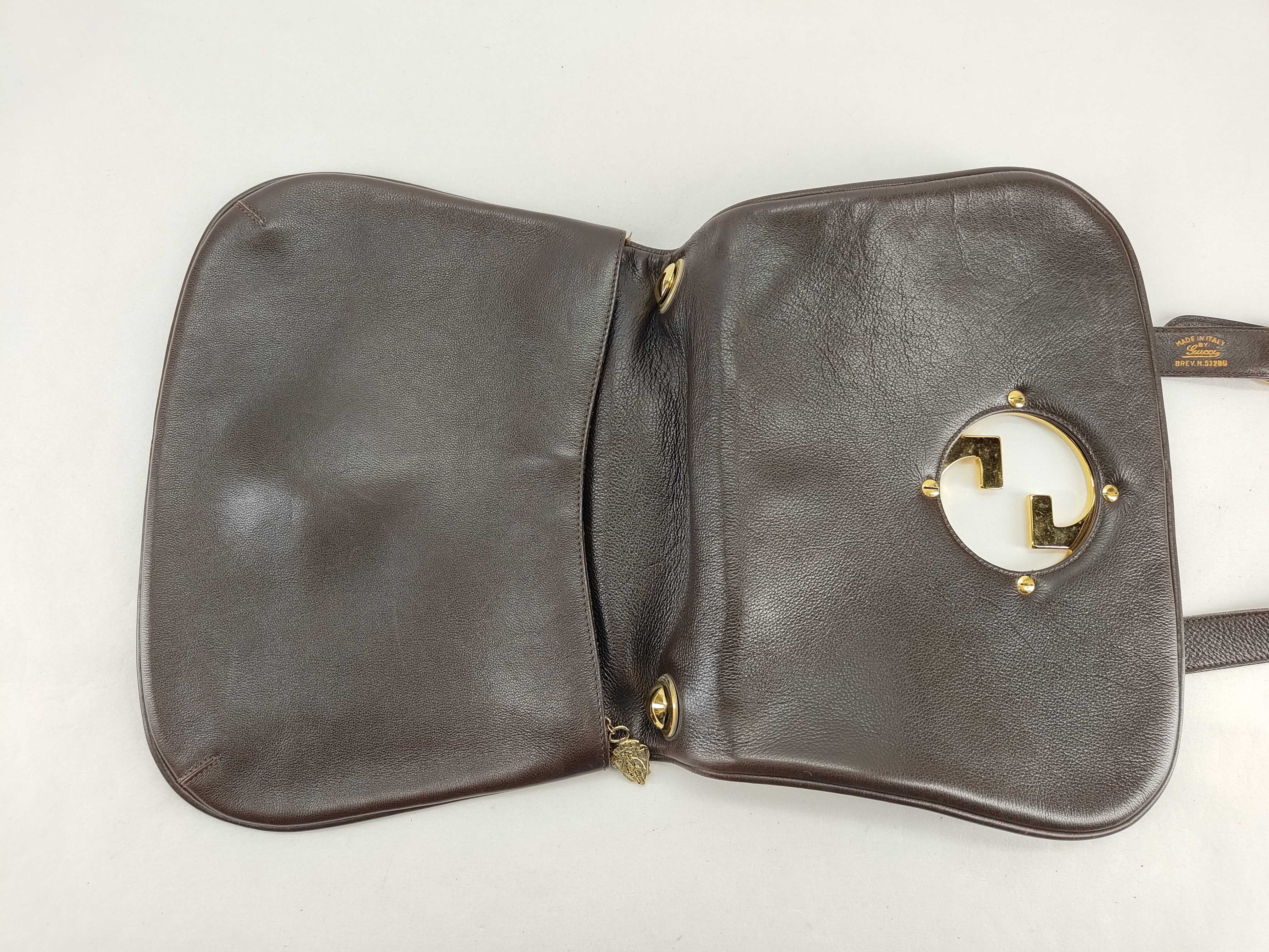 brown leather shoulder bag — view 8