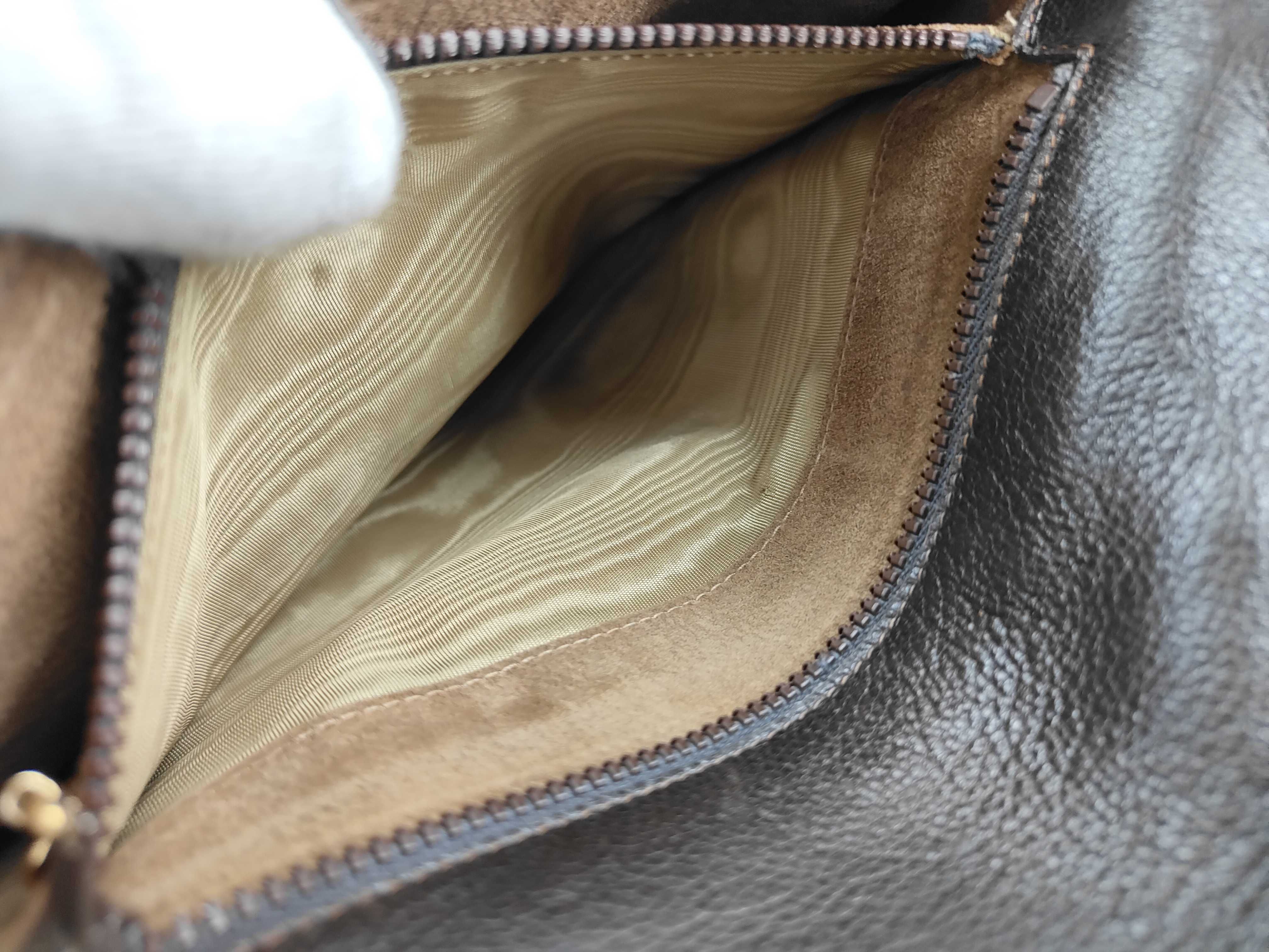 brown leather shoulder bag — view 10