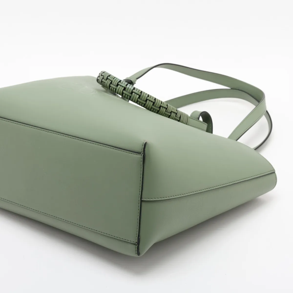 Anagram Leather 2-Way Tote Bag, Green — view 3