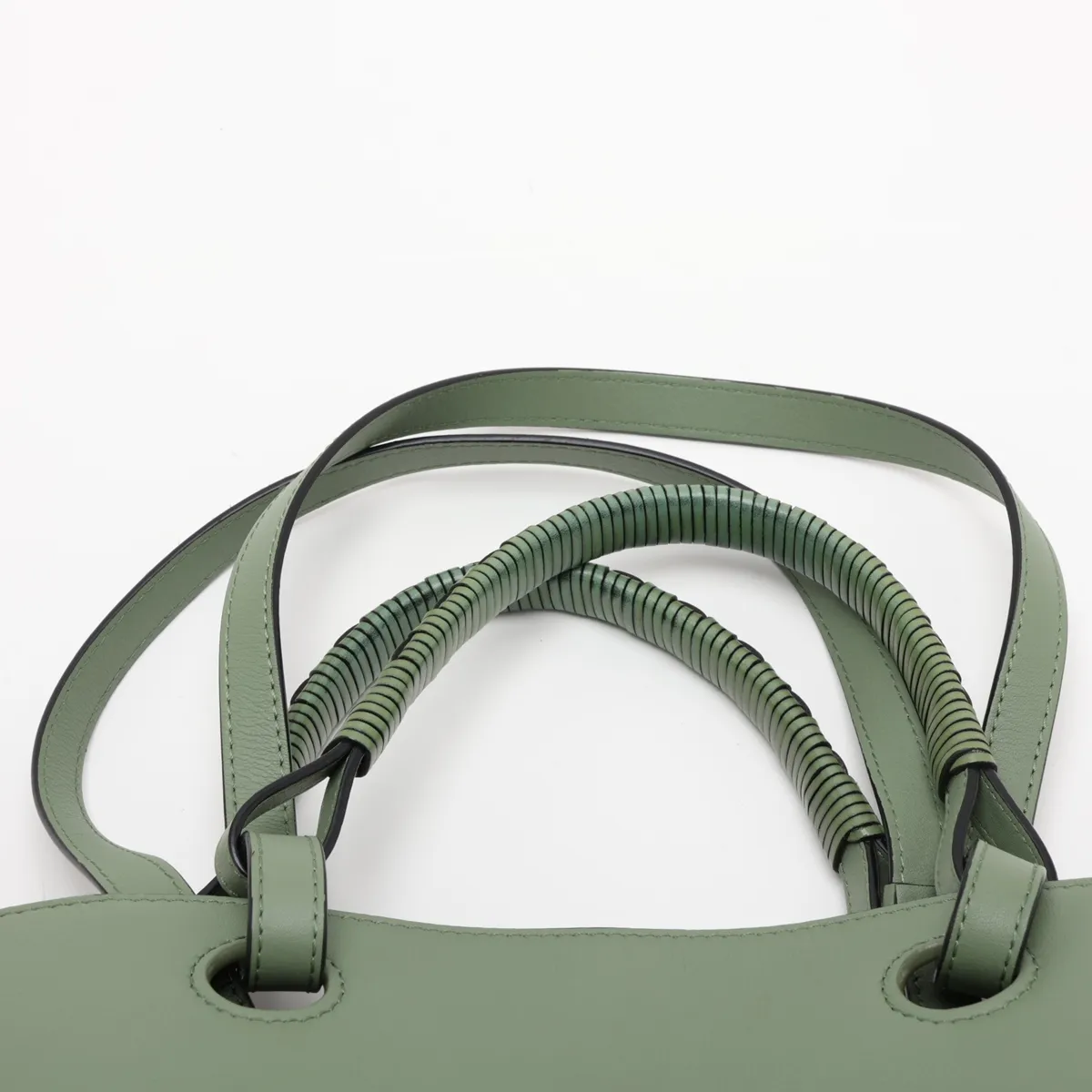 Anagram Leather 2-Way Tote Bag, Green — view 6