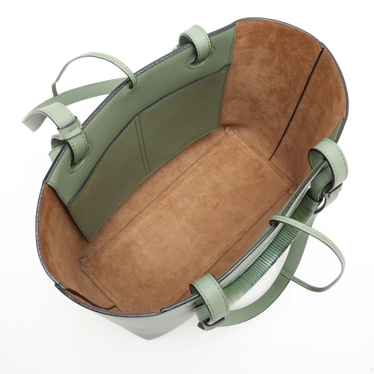 Anagram Leather 2-Way Tote Bag, Green — view 7