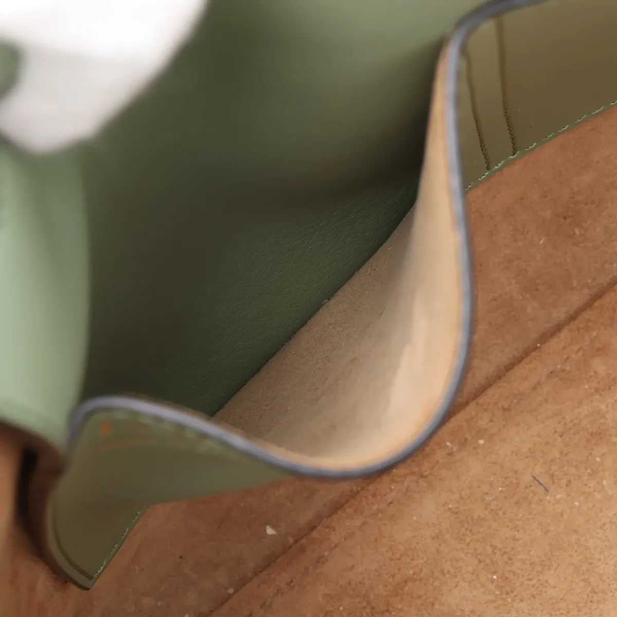 Anagram Leather 2-Way Tote Bag, Green — view 9