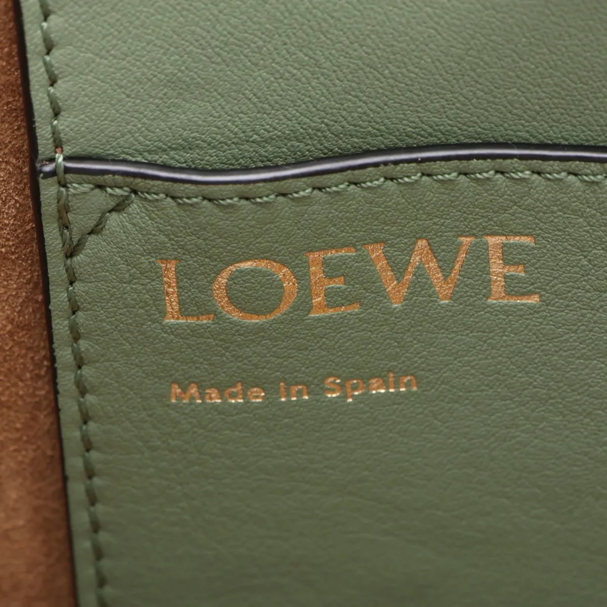 Anagram Leather 2-Way Tote Bag, Green — view 10