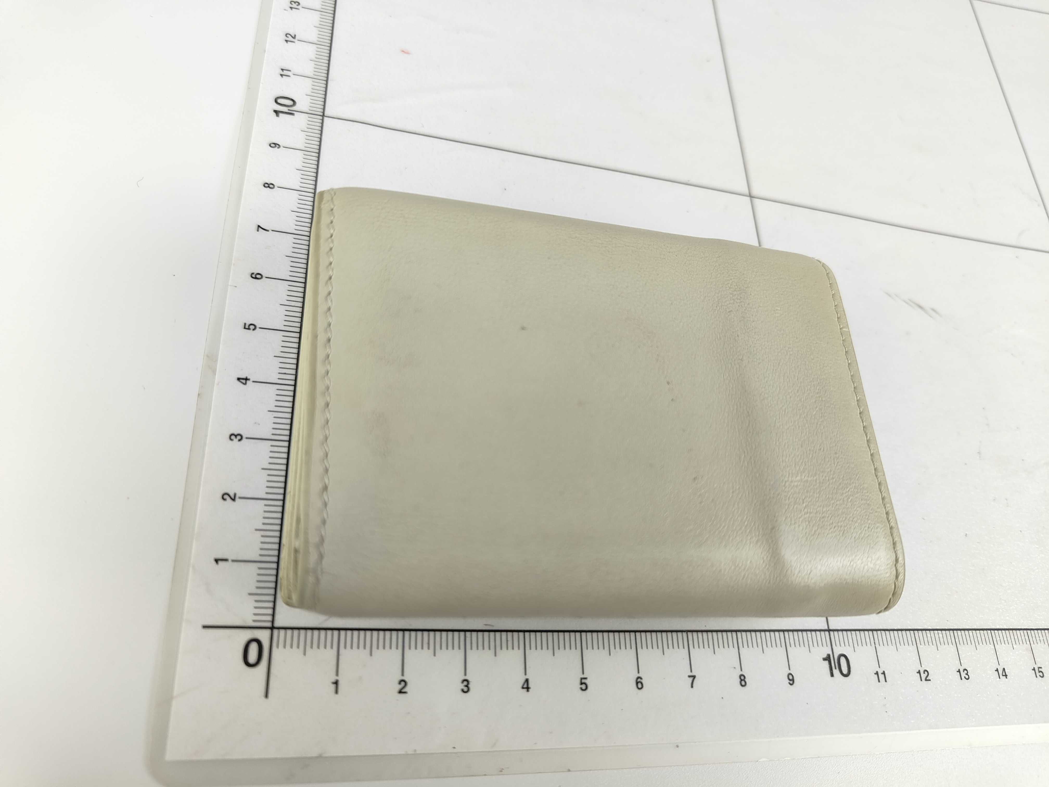White Leather Folding Wallet — view 2