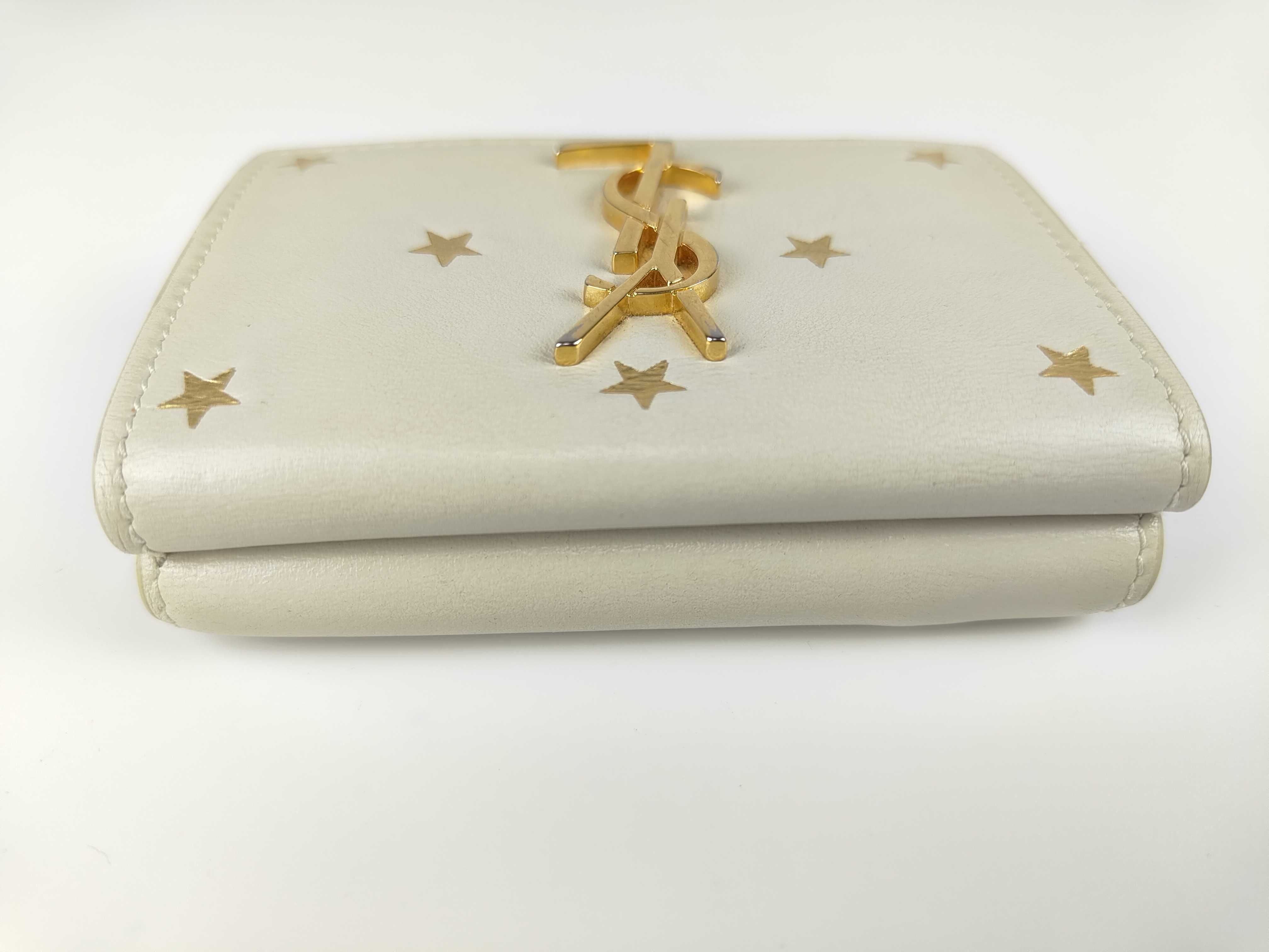 White Leather Folding Wallet — view 3