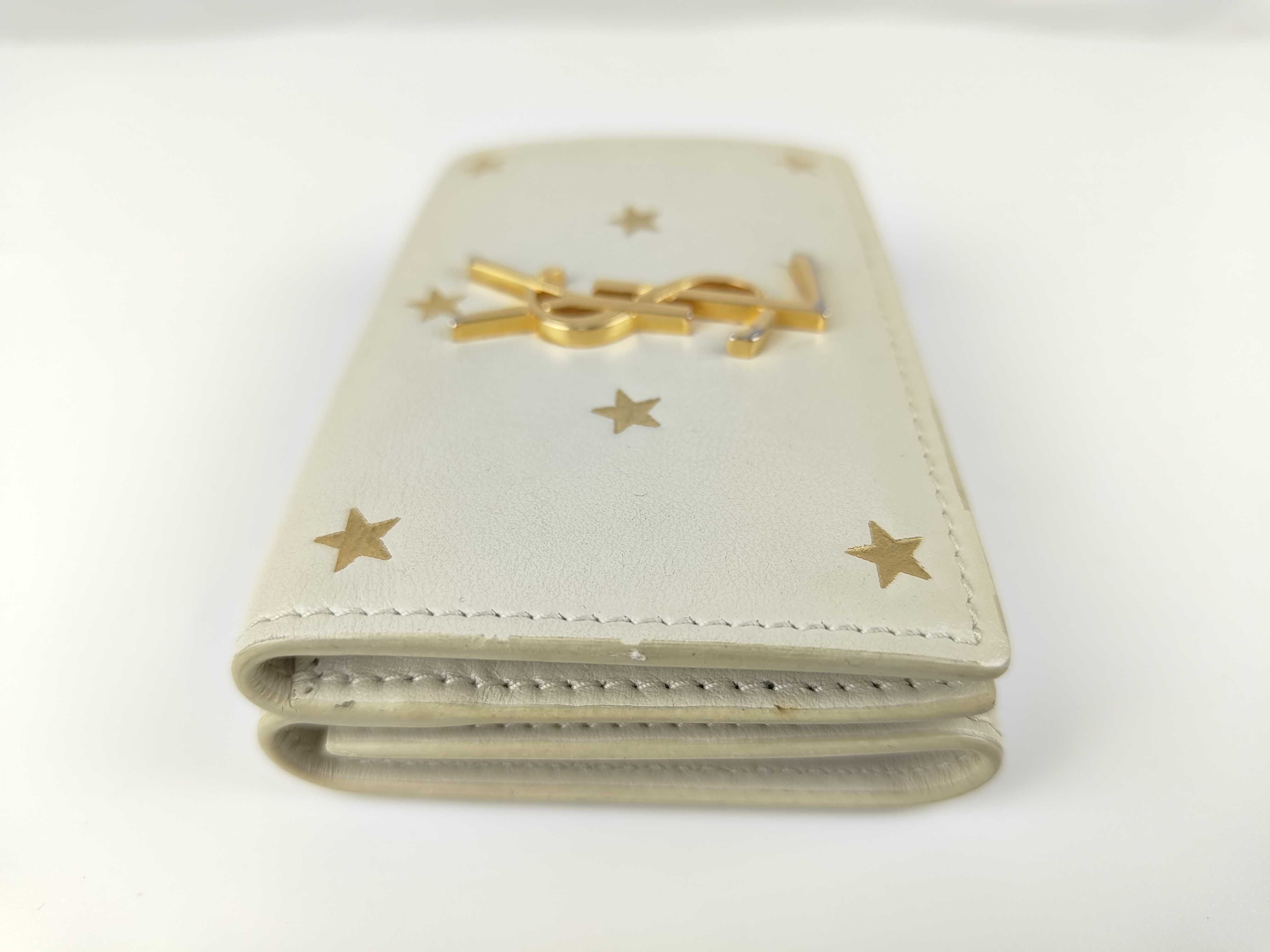 White Leather Folding Wallet — view 4
