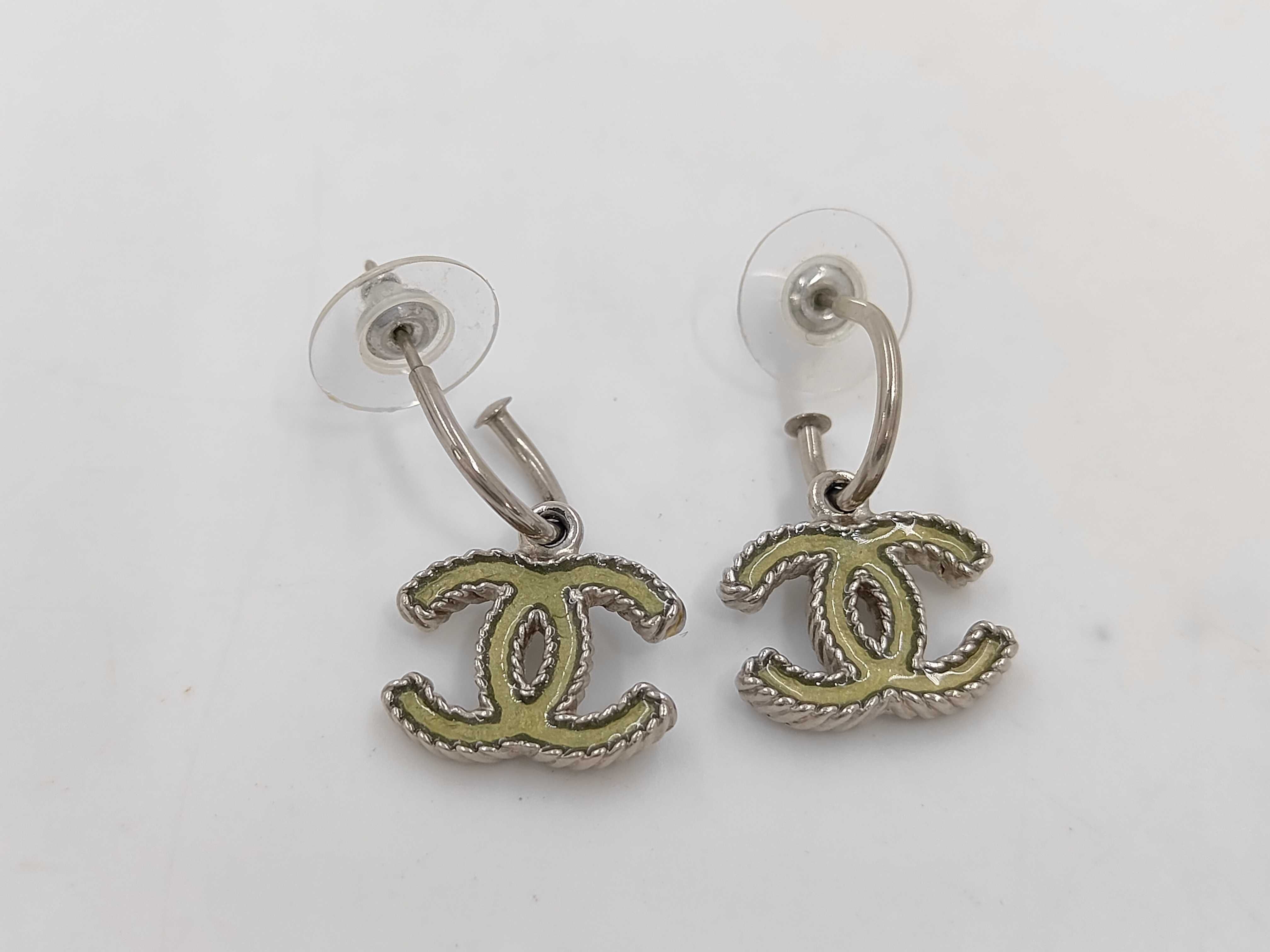 Silver Hardware CC Logo A12C Earrings