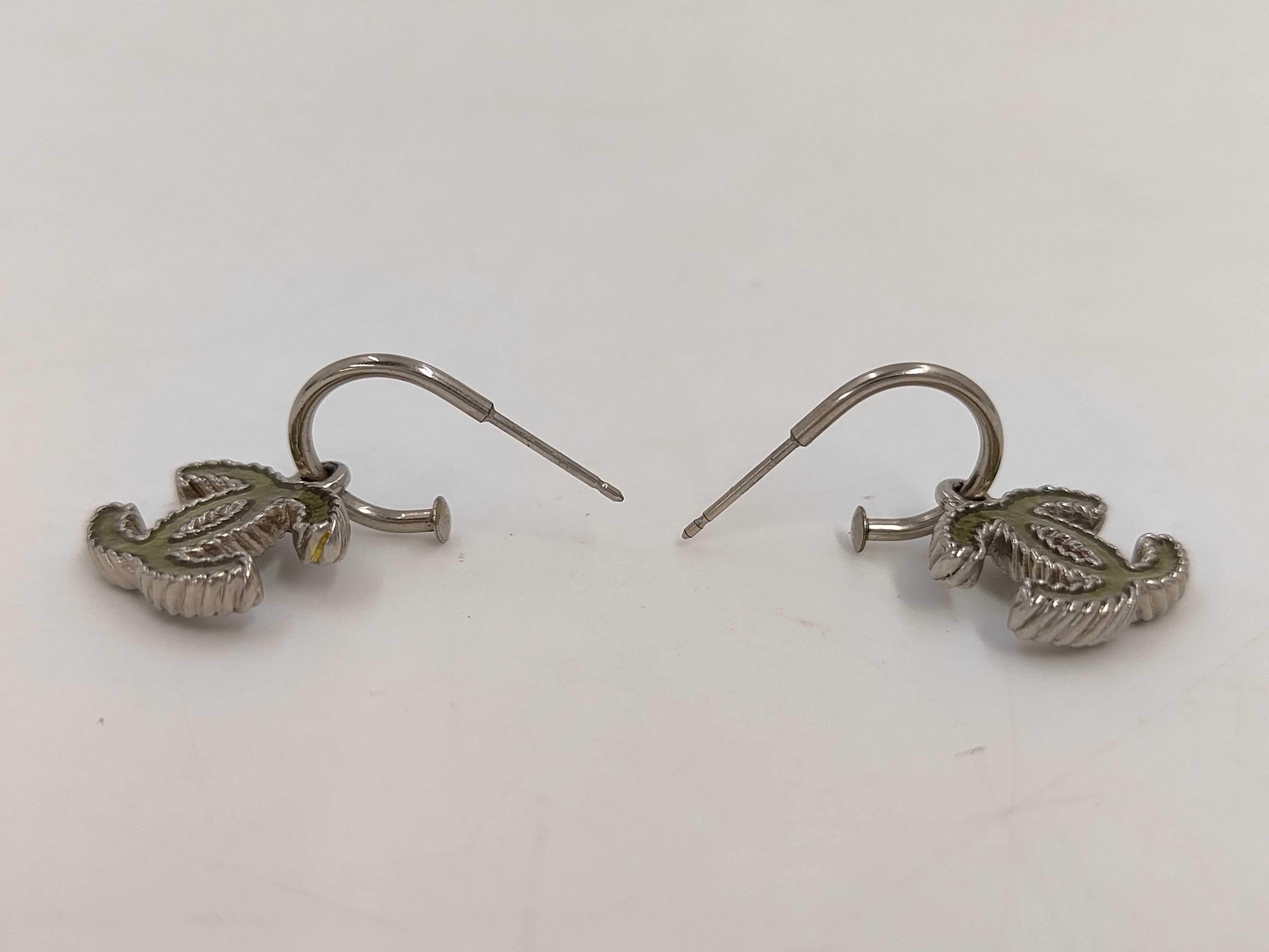 Silver Hardware CC Logo A12C Earrings — view 4