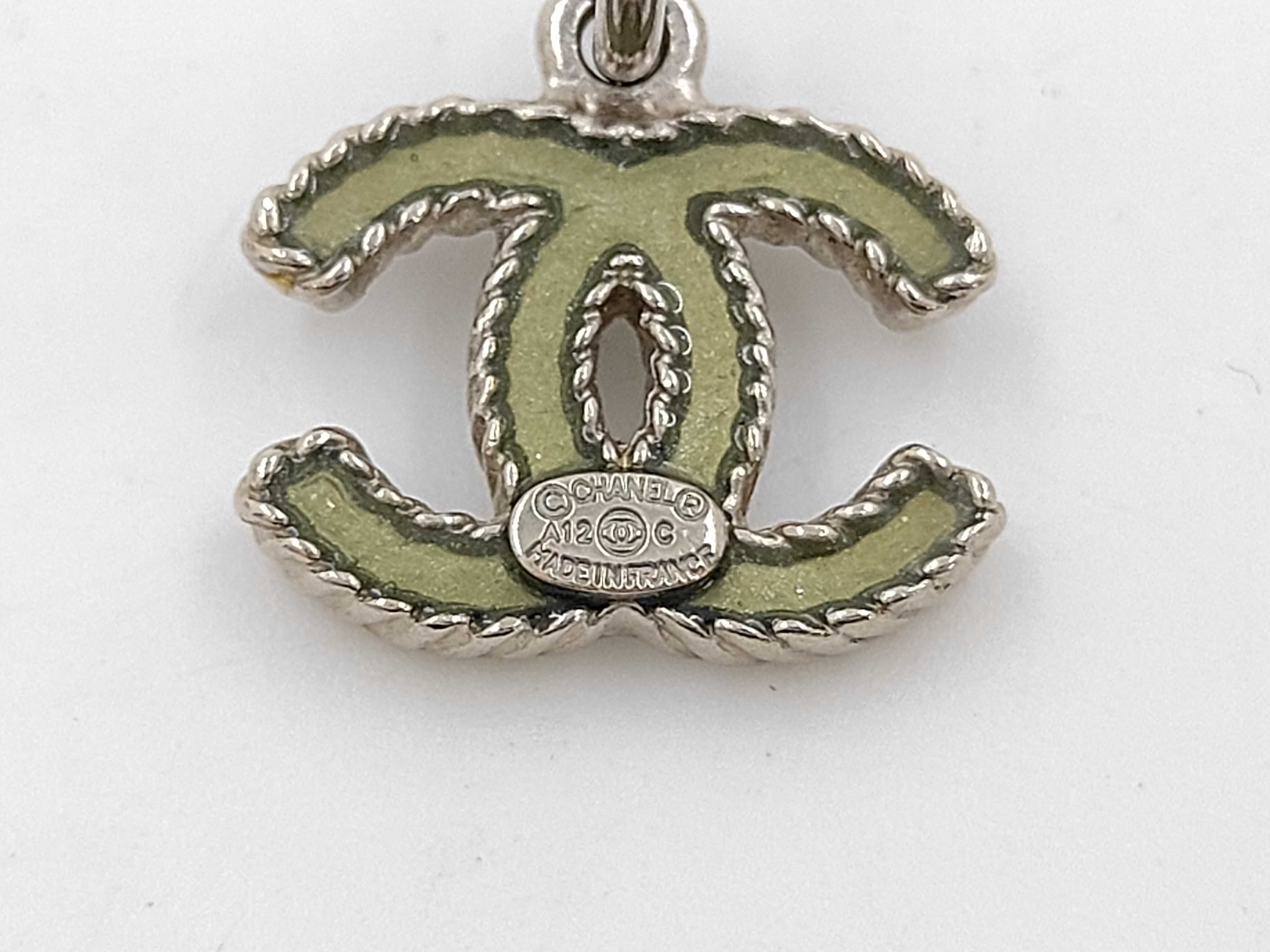 Silver Hardware CC Logo A12C Earrings — view 6