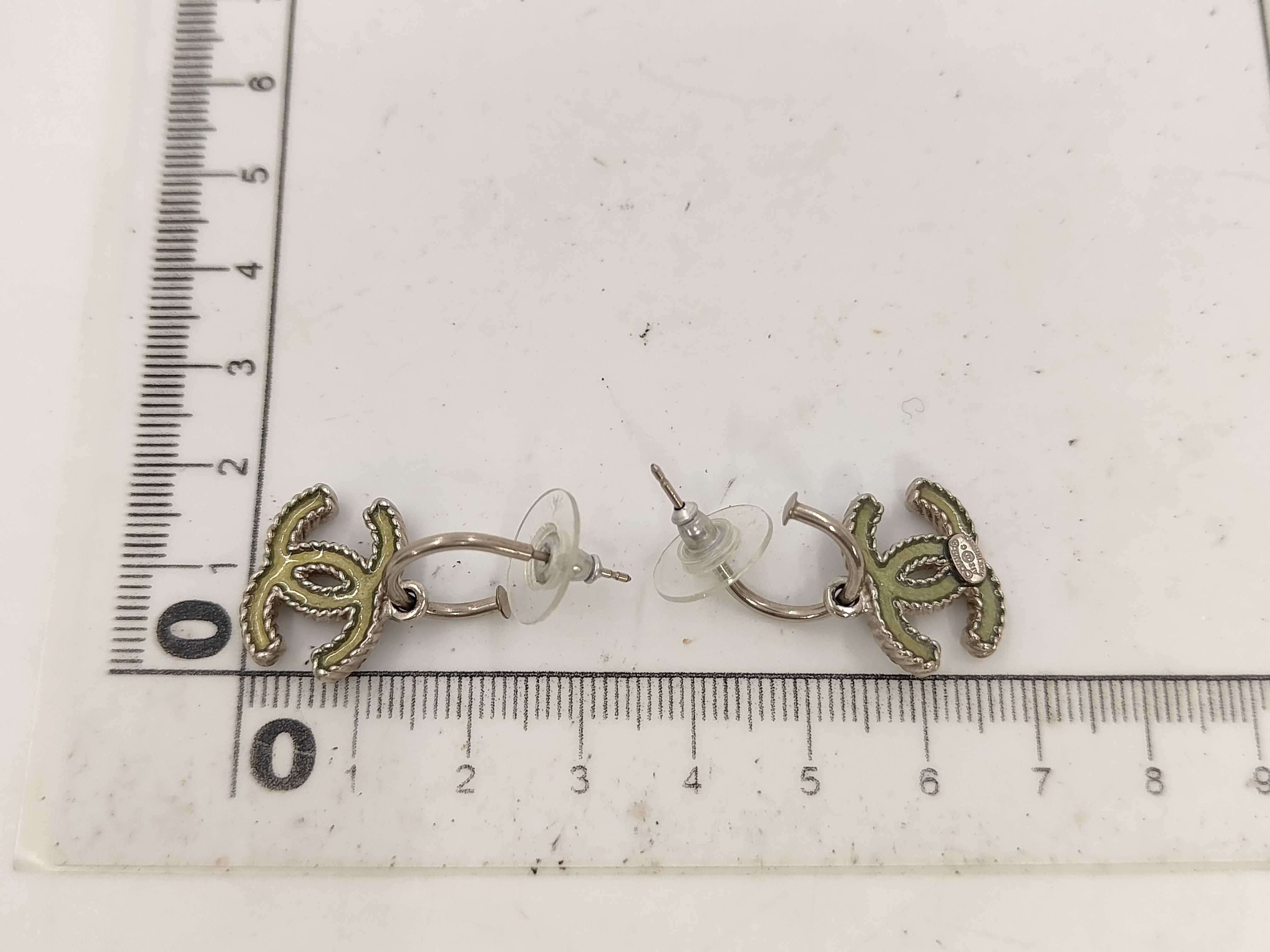 Silver Hardware CC Logo A12C Earrings — view 7