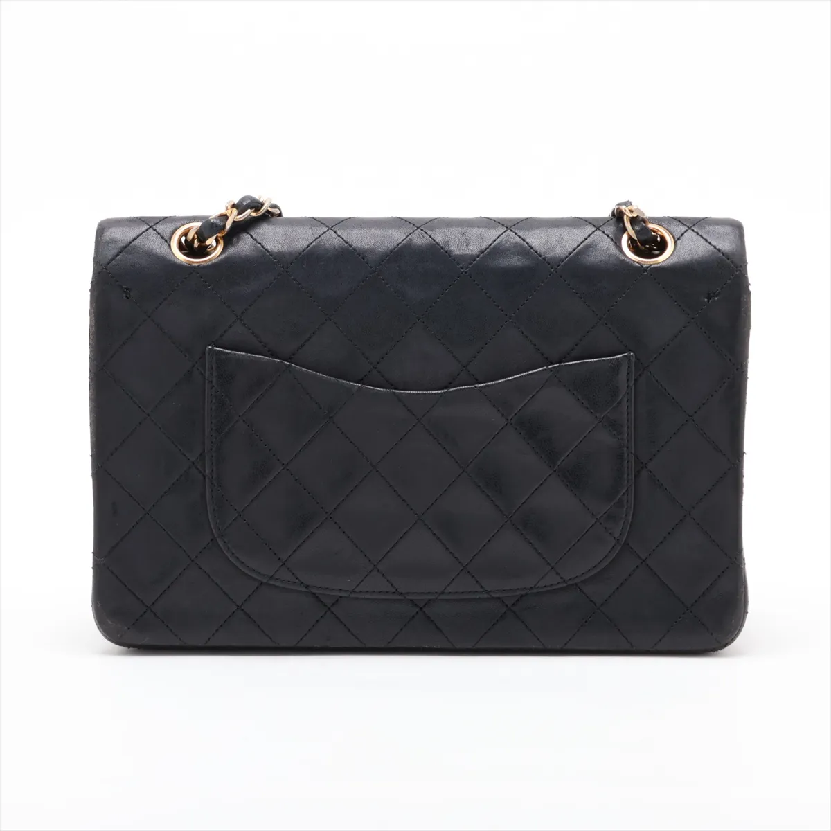 Matelassé 25 Lambskin Double Flap Double Chain Bag, Black with Gold Hardware, 0511109 (Serial Number in the 0s, A01112) — view 2