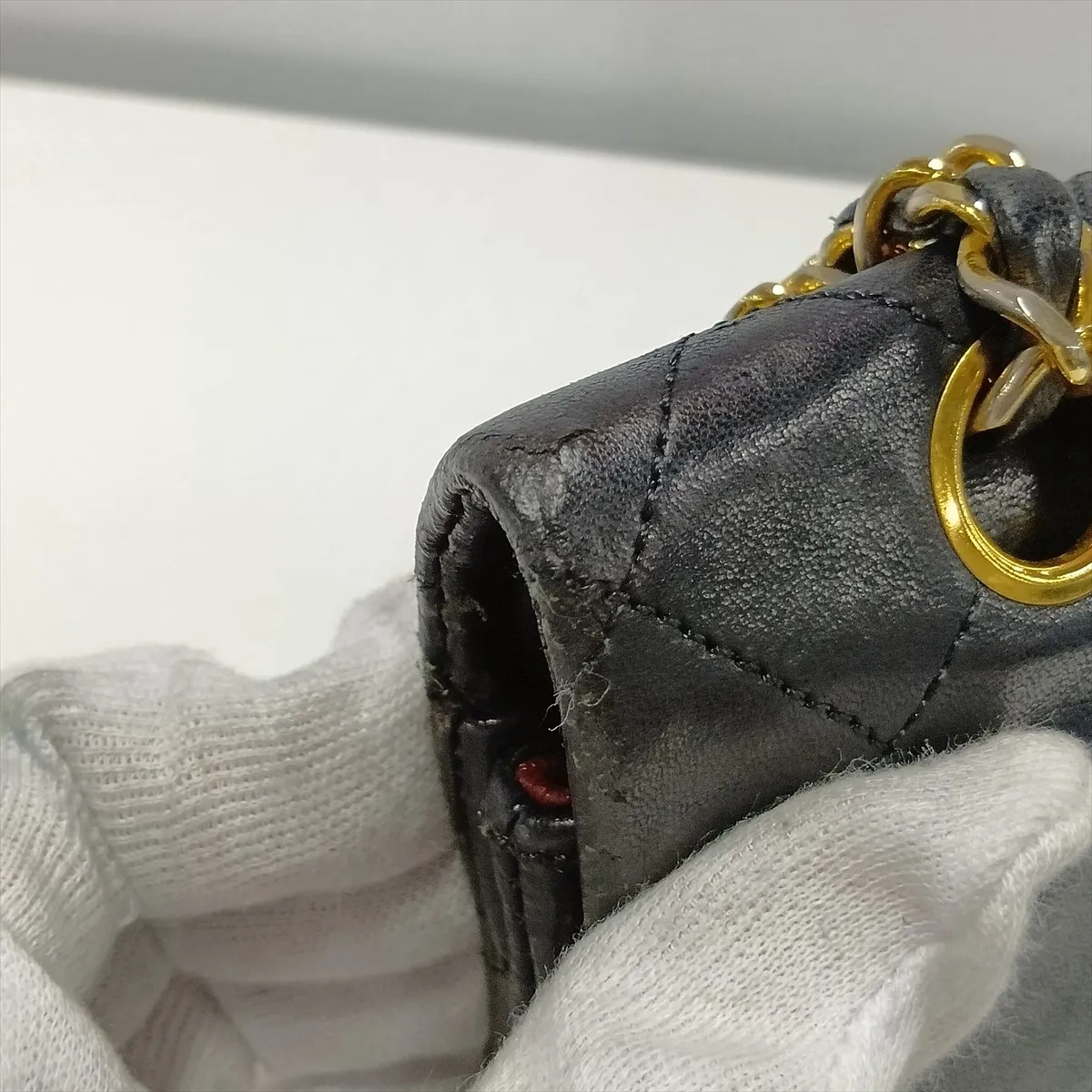 Matelassé 25 Lambskin Double Flap Double Chain Bag, Black with Gold Hardware, 0511109 (Serial Number in the 0s, A01112) — view 12