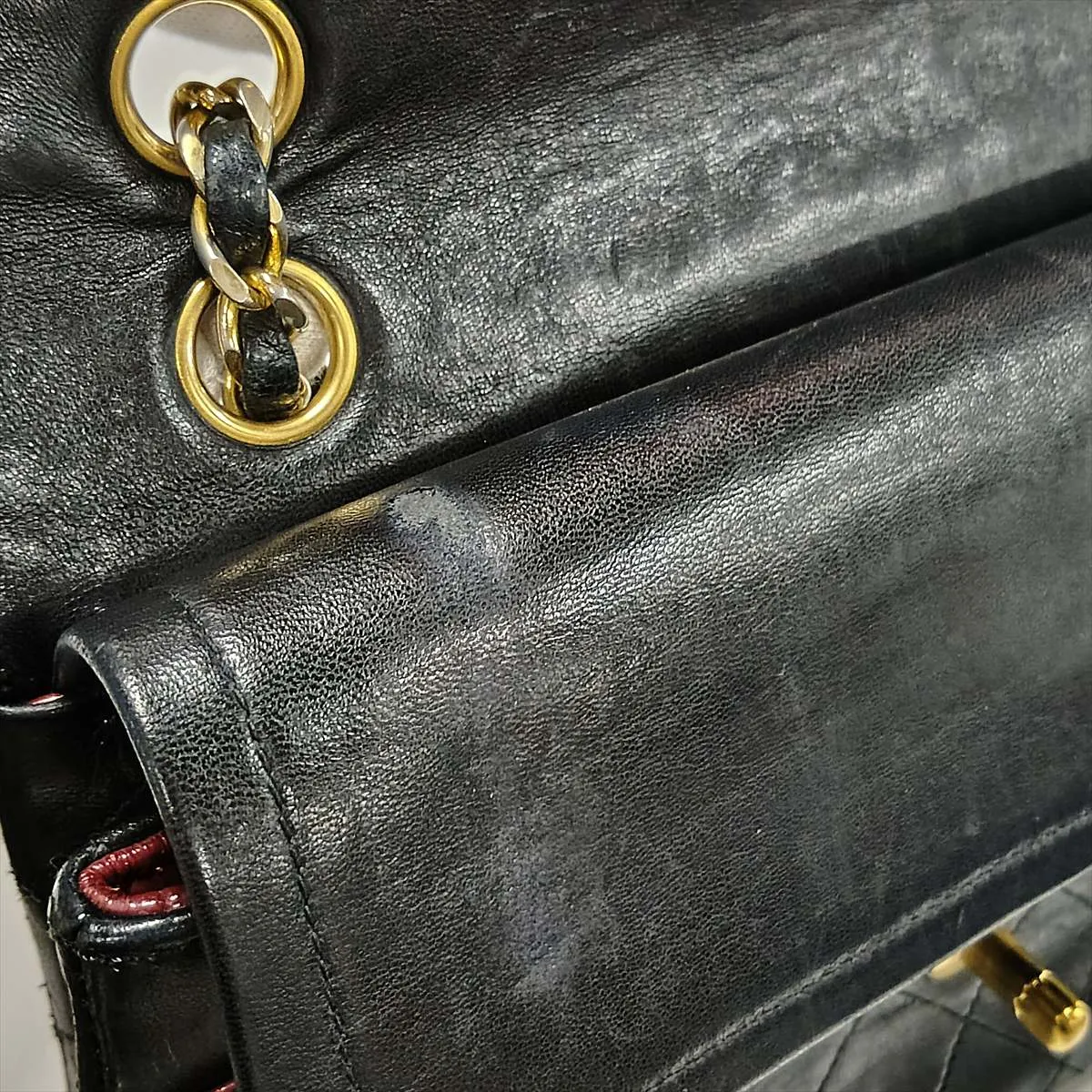 Matelassé 25 Lambskin Double Flap Double Chain Bag, Black with Gold Hardware, 0511109 (Serial Number in the 0s, A01112) — view 13