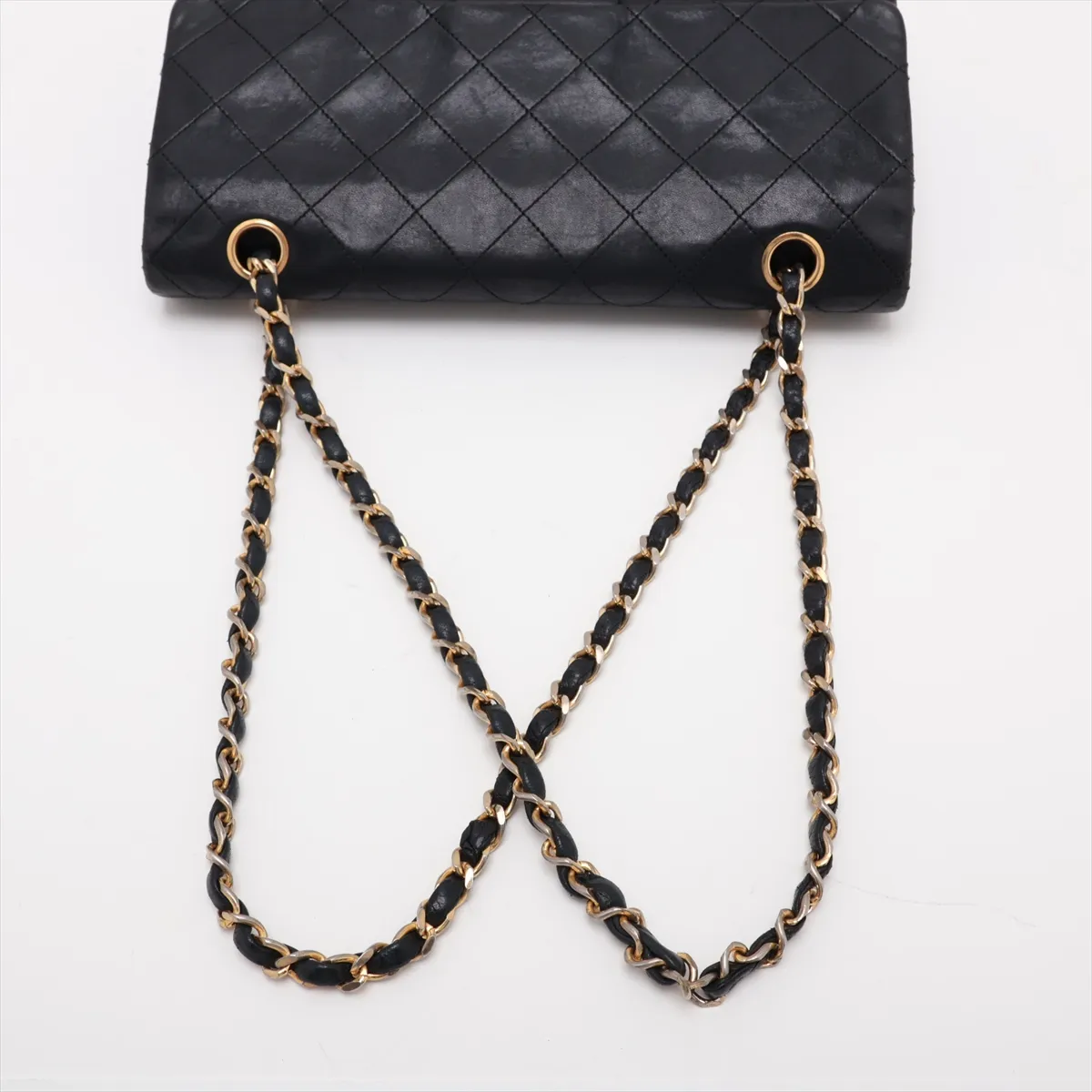 Matelassé 25 Lambskin Double Flap Double Chain Bag, Black with Gold Hardware, 0511109 (Serial Number in the 0s, A01112) — view 5
