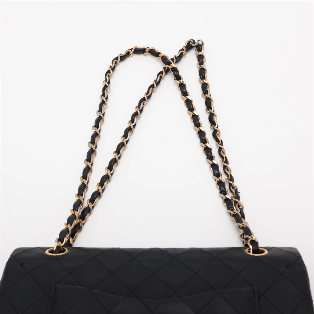 Matelassé 25 Lambskin Double Flap Double Chain Bag, Black with Gold Hardware, 0511109 (Serial Number in the 0s, A01112) — view 6