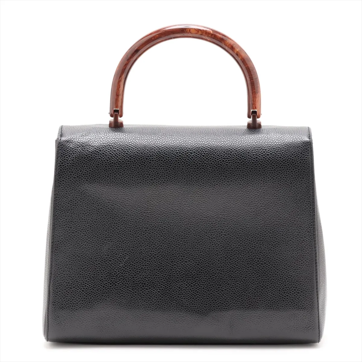 Coco Mark Caviar Skin Handbag, Wood, Black, Gold Hardware, 6035910, Series 6 — view 2