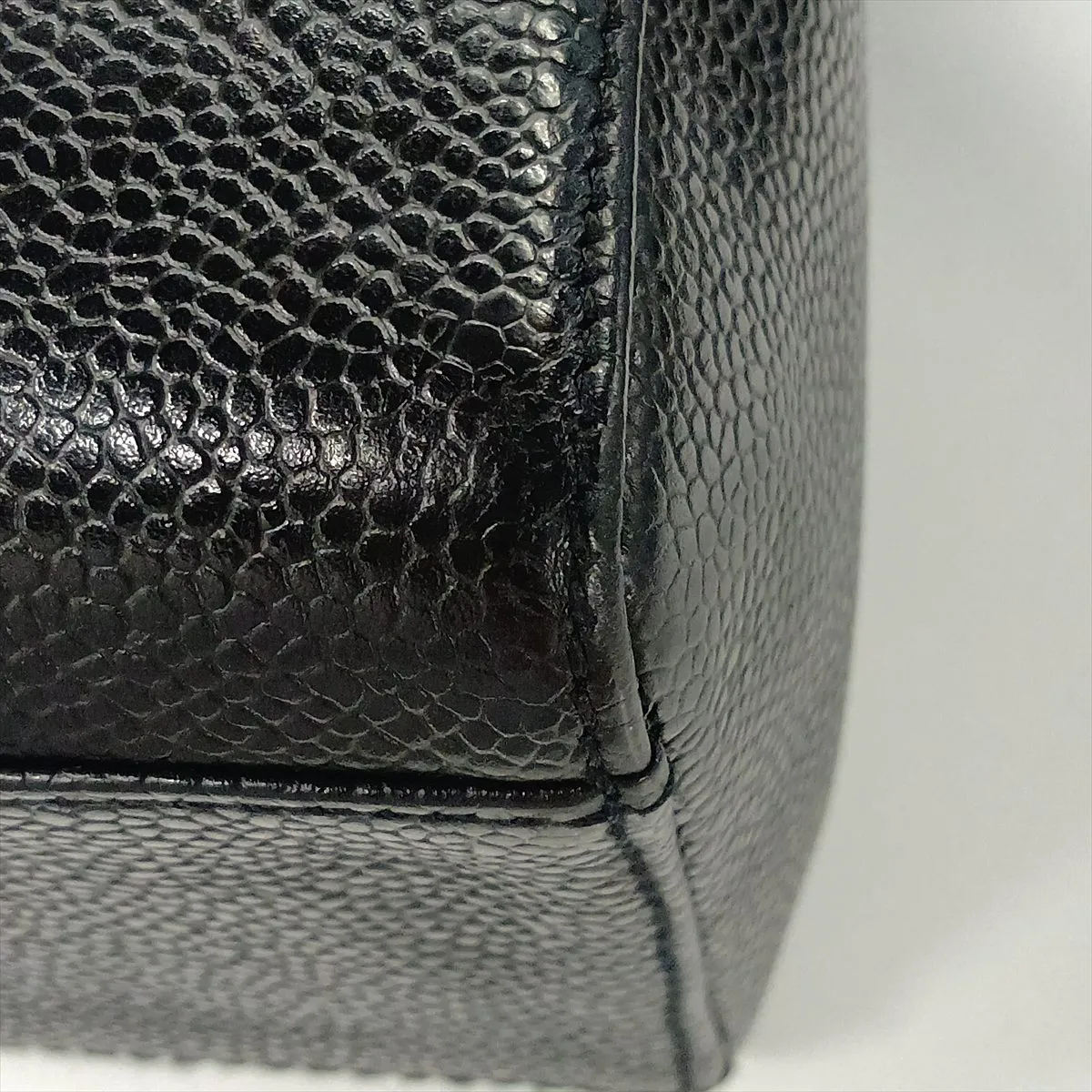 Coco Mark Caviar Skin Handbag, Wood, Black, Gold Hardware, 6035910, Series 6 — view 14