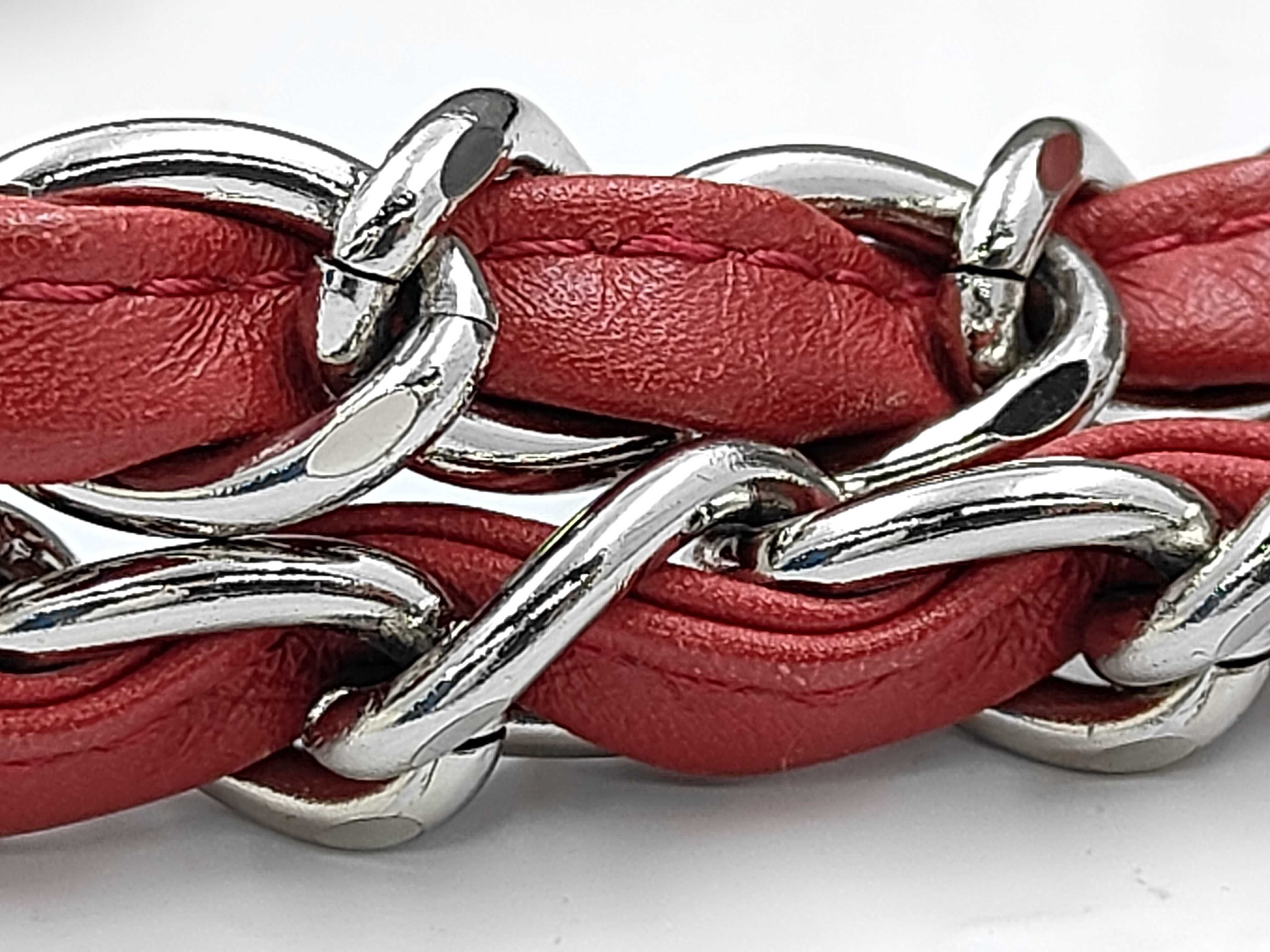No. 5 Canvas x Leather Chain Tote Bag, Multicolor, Silver Hardware, Handbag — view 4