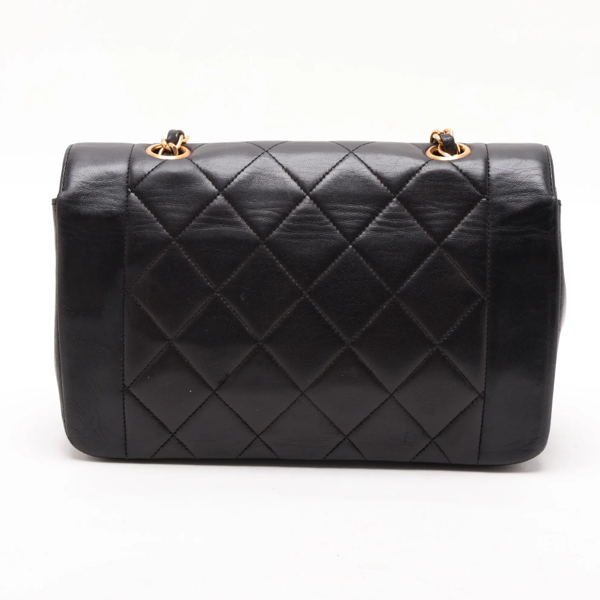Matelassé Lambskin Single Flap Single Chain Bag, Diana Flap, Black with Gold Hardware, 3755677, Series 3 — view 2
