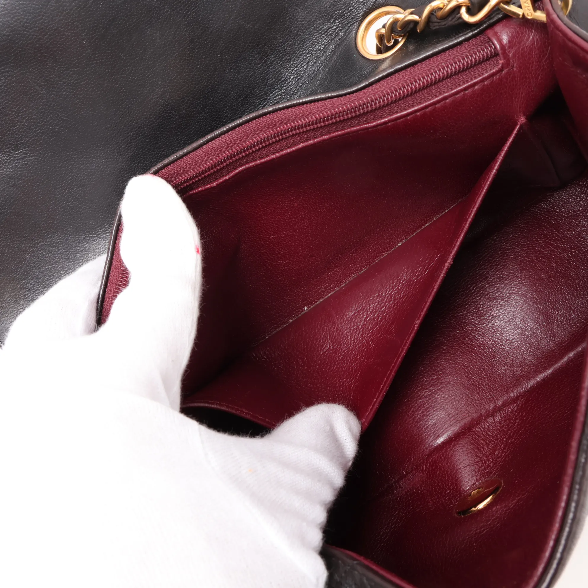 Matelassé Lambskin Single Flap Single Chain Bag, Diana Flap, Black with Gold Hardware, 3755677, Series 3 — view 7