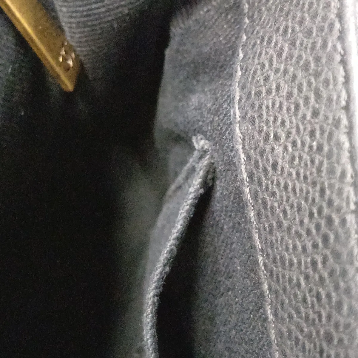 Matelassé Caviar Skin 2-Way Handbag, Black with Gold Hardware, 17746017 (Serial Number 17) — view 14