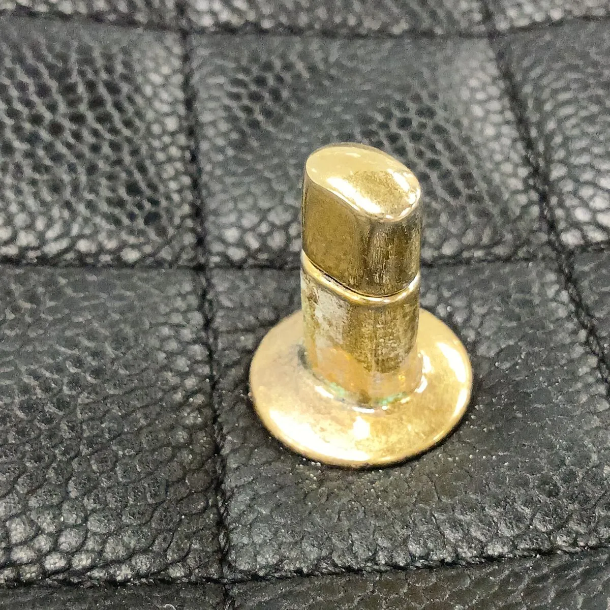 Matelassé Caviar Skin 2-Way Handbag, Black with Gold Hardware, 17746017 (Serial Number 17) — view 15