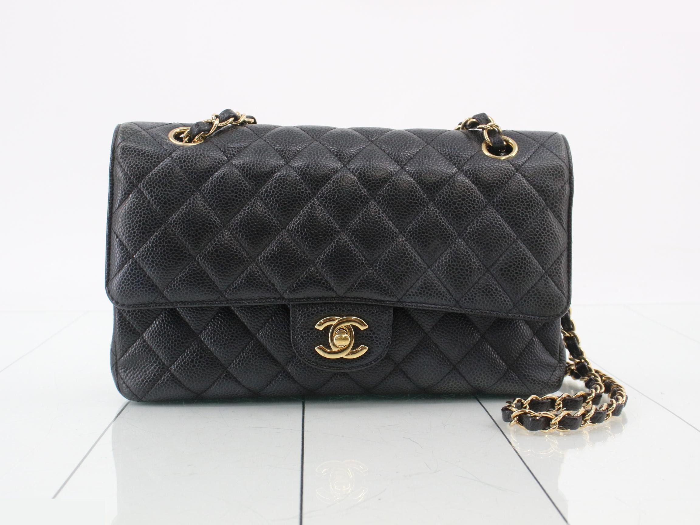 Caviar Double Flap 25 Chain Shoulder Bag (with seal)