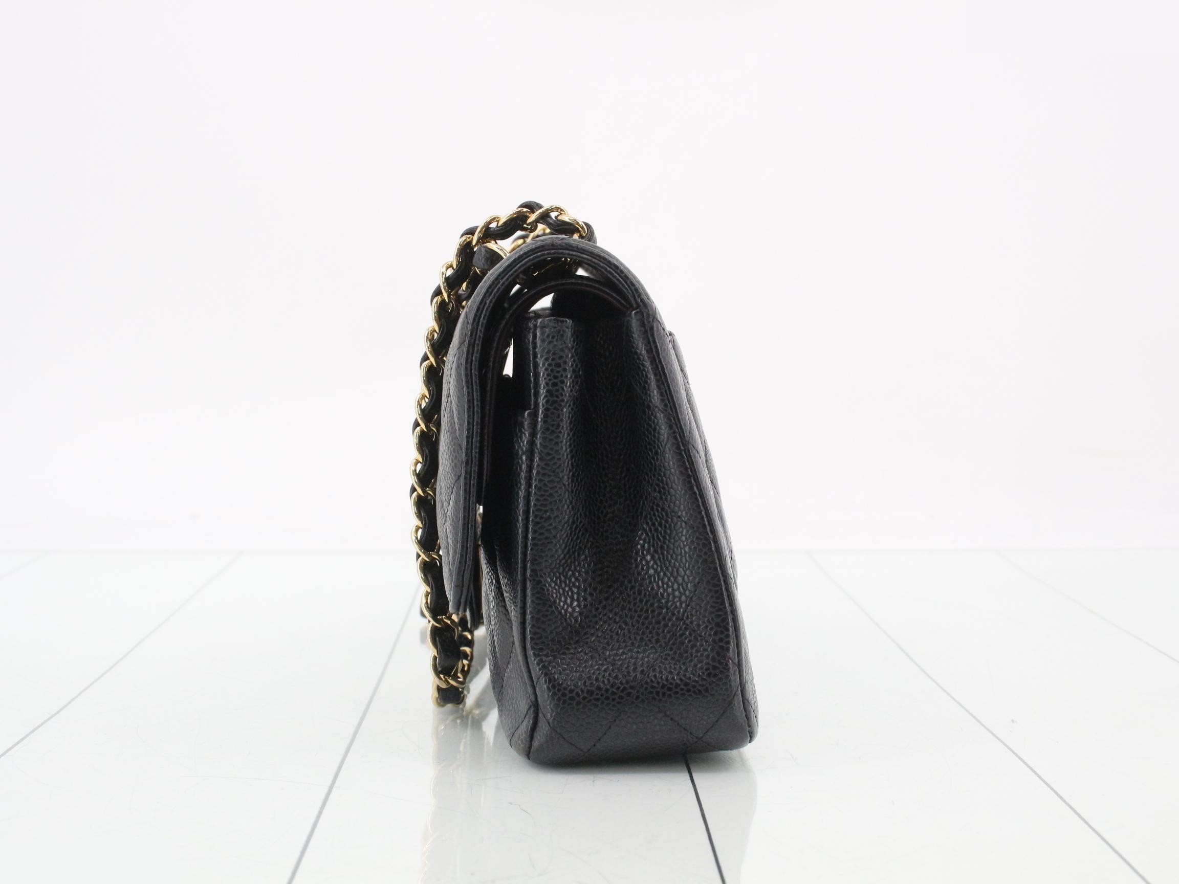 Caviar Double Flap 25 Chain Shoulder Bag (with seal) — view 3