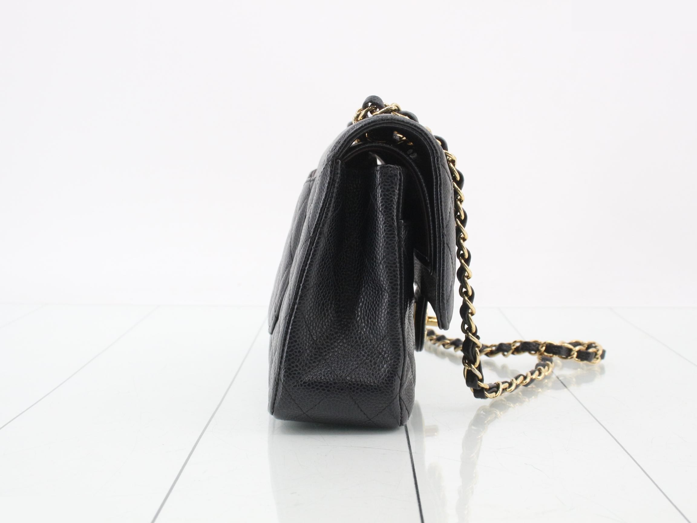 Caviar Double Flap 25 Chain Shoulder Bag (with seal) — view 4