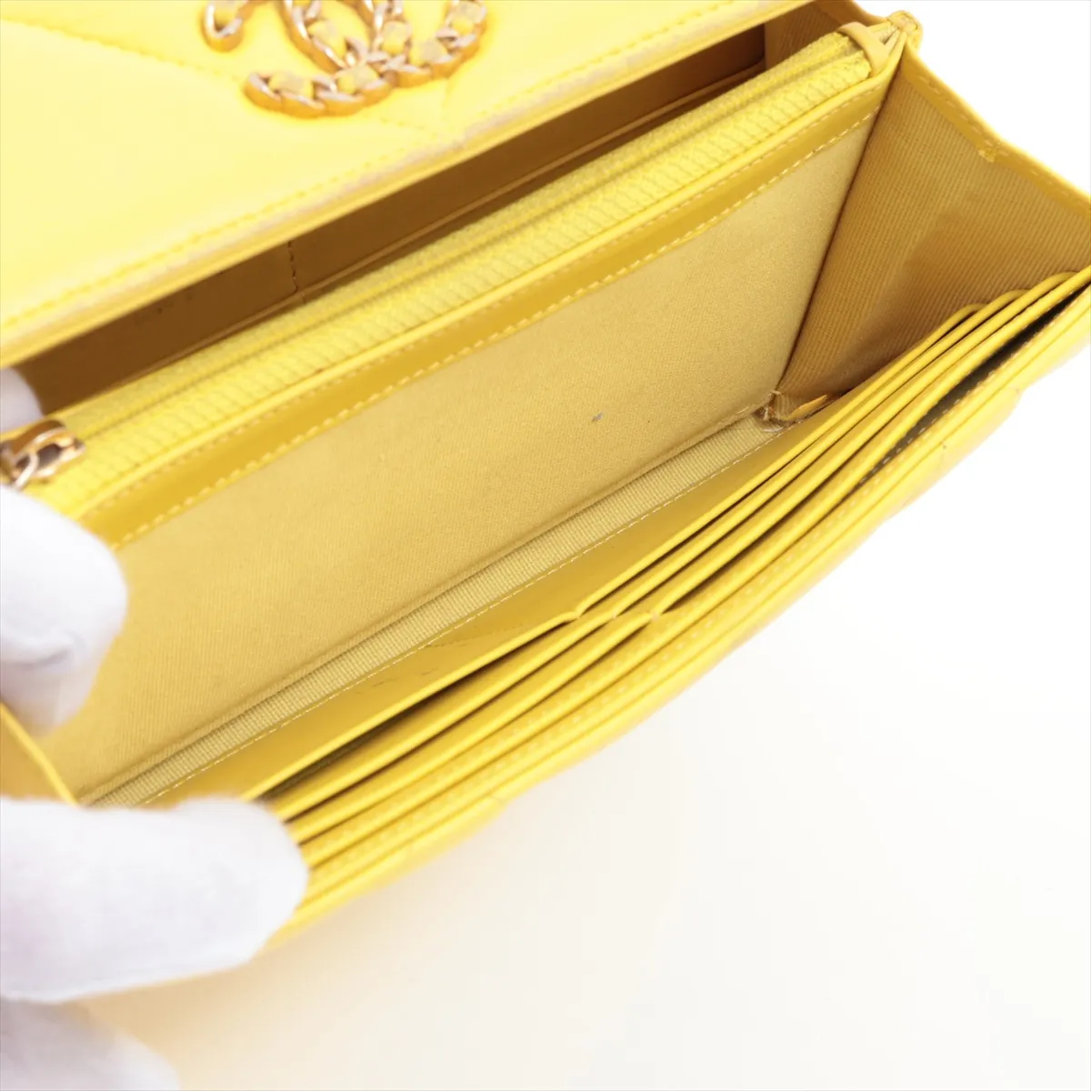 19 Lambskin Long Wallet, Yellow, Gold Hardware GGJHG9C2 — view 5