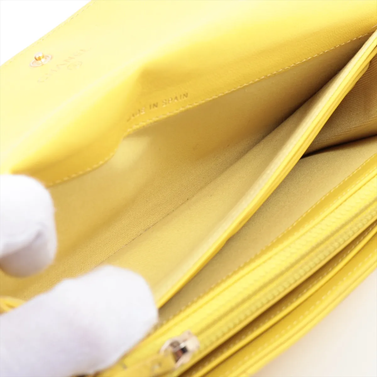 19 Lambskin Long Wallet, Yellow, Gold Hardware GGJHG9C2 — view 7