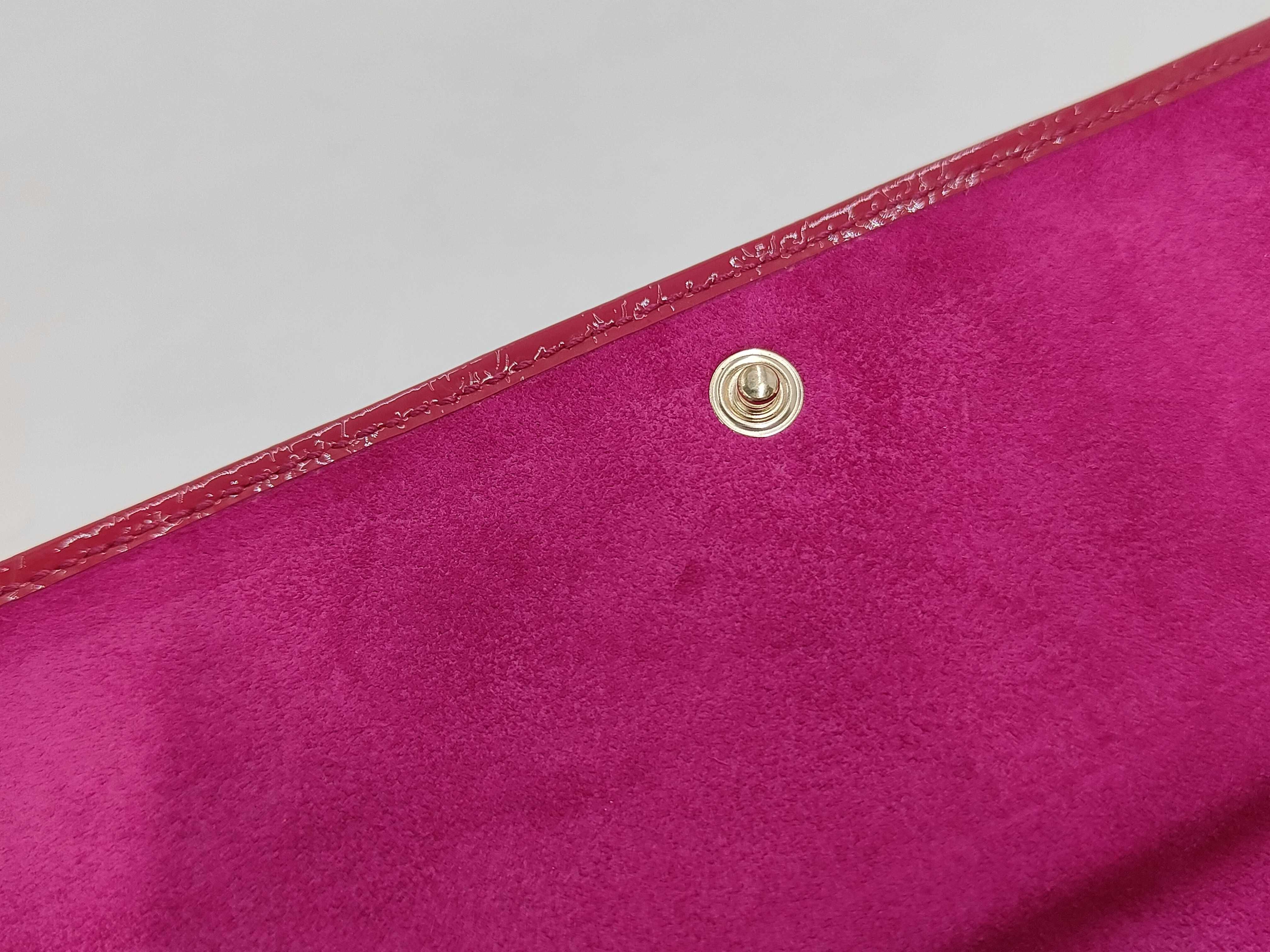 309760 Guccissima Bi-fold Long Wallet, Patent Leather, Pink, Unused — view 12
