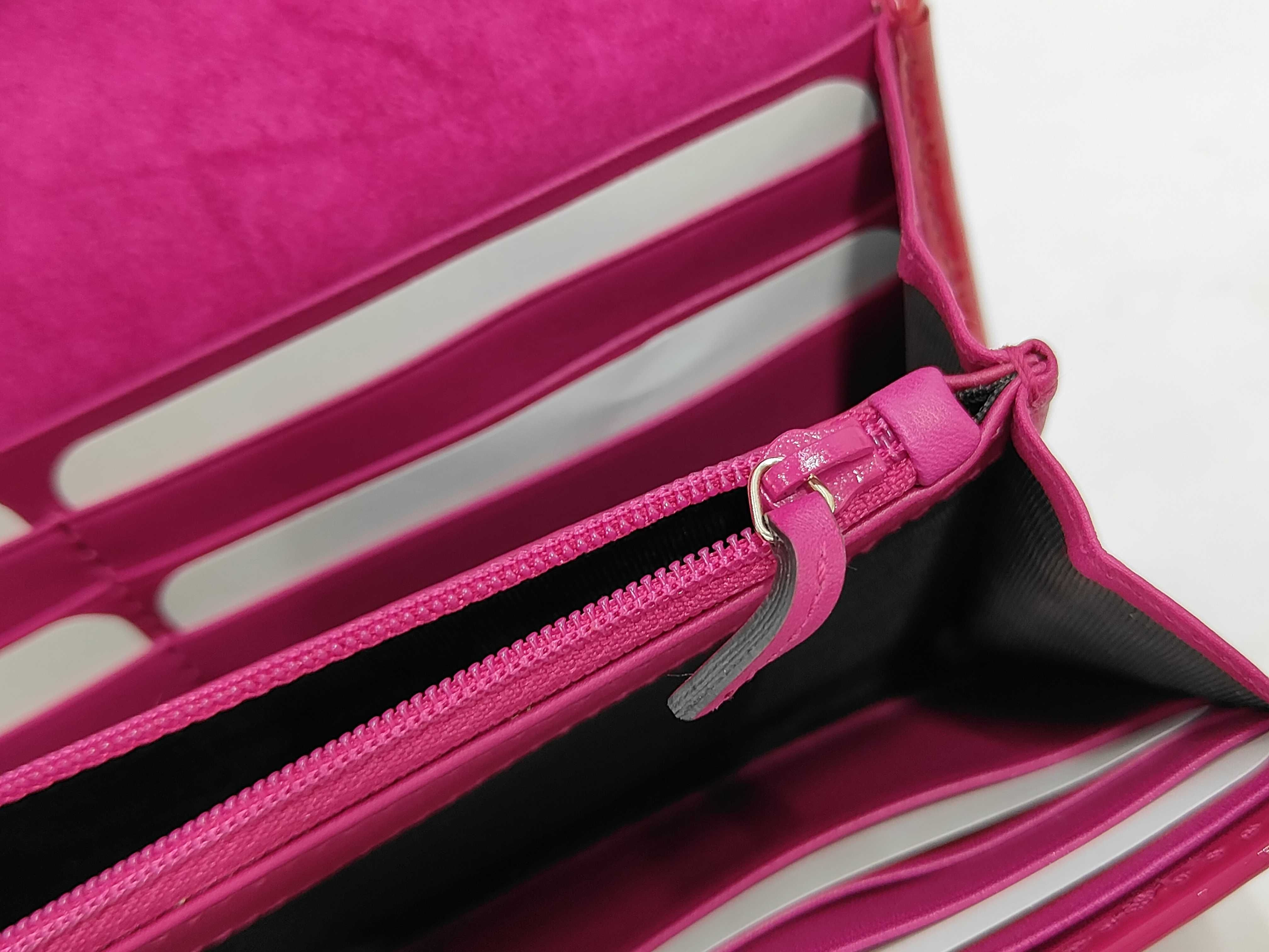 309760 Guccissima Bi-fold Long Wallet, Patent Leather, Pink, Unused — view 9