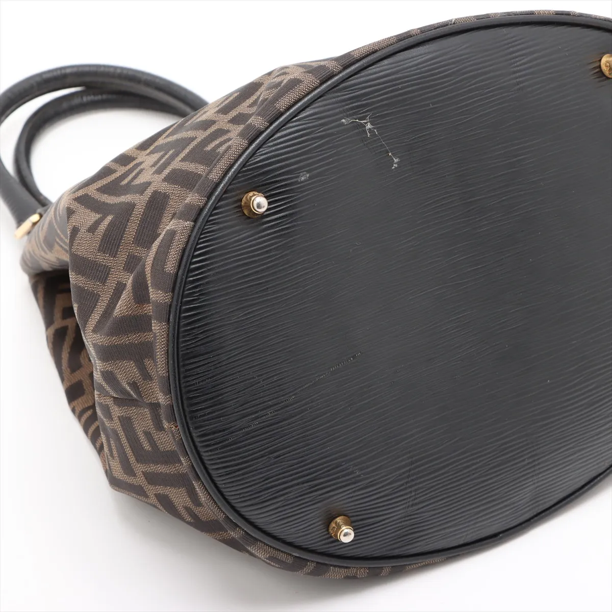 Zucca Canvas x Leather Handbag Brown — view 4