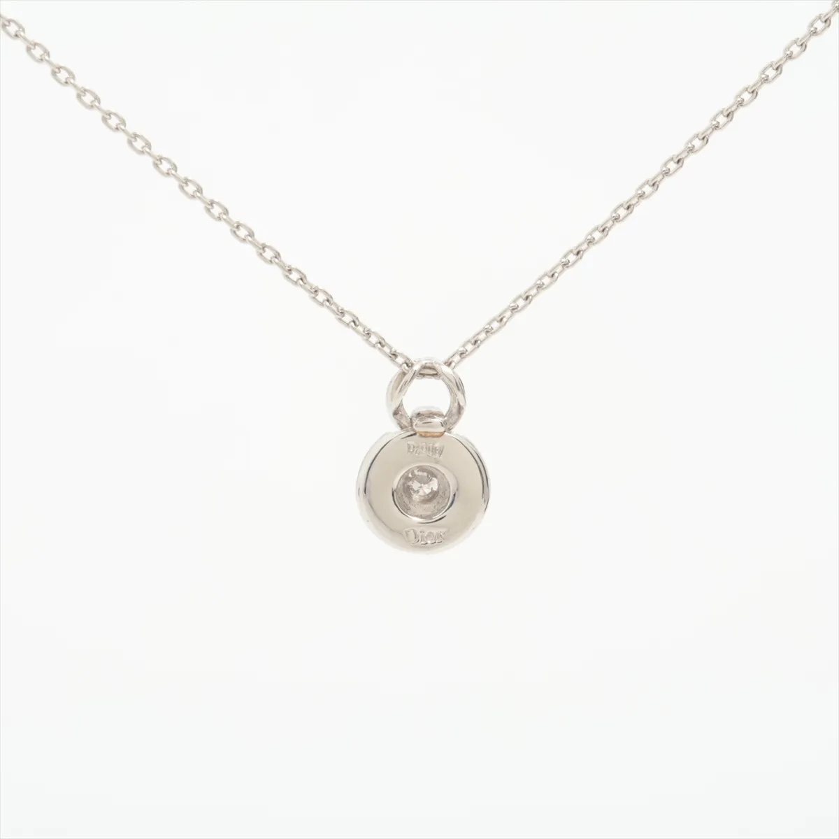 diamond necklace, Pt900 x Pt850, 4.1g, stone has cracks. — view 2