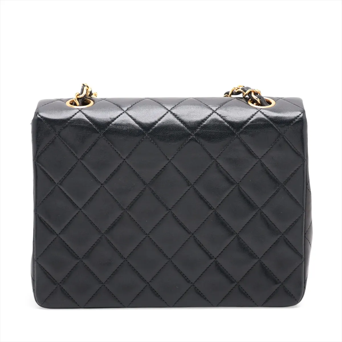 Mini Matelassé 20 Lambskin Single Flap Single Chain Bag, Black with Gold Hardware, Item Number 1414165, Series 1 — view 2