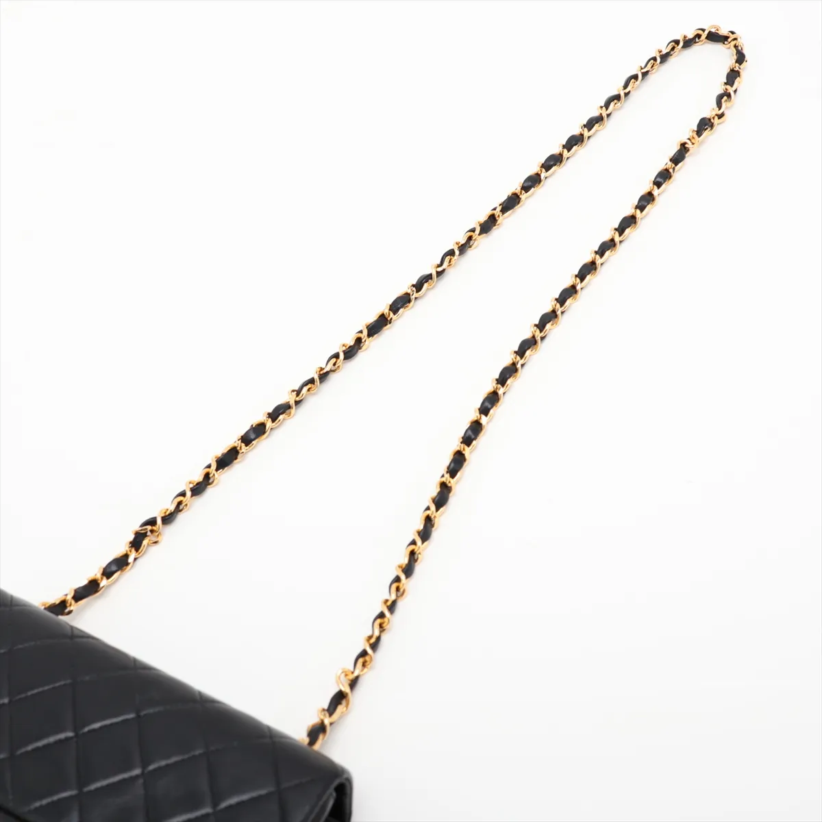 Mini Matelassé 20 Lambskin Single Flap Single Chain Bag, Black with Gold Hardware, Item Number 1414165, Series 1 — view 5