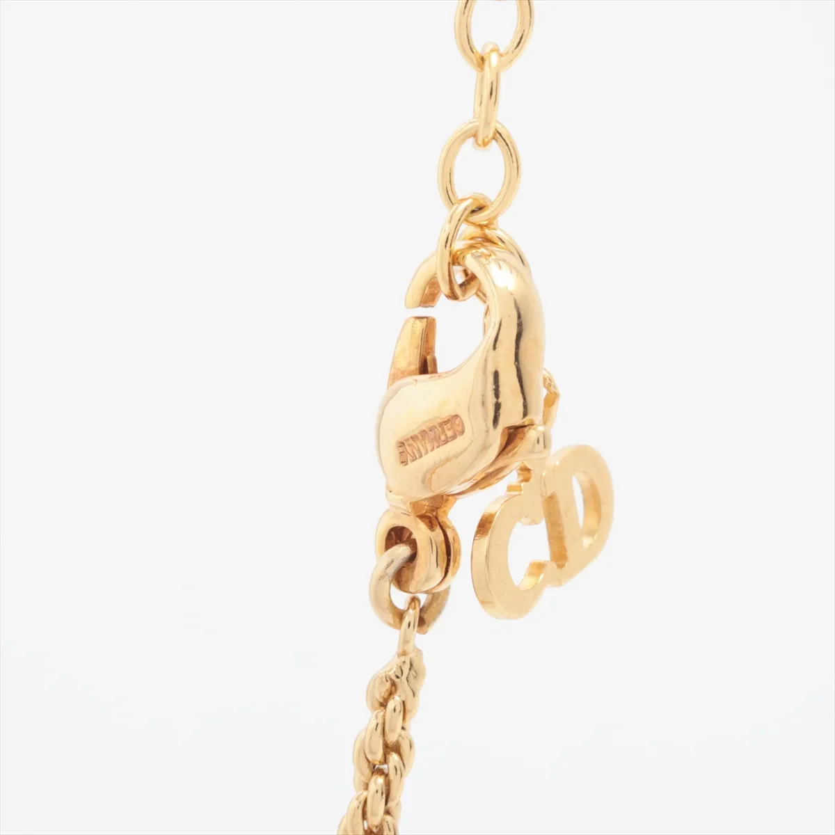 CD Logo Necklace GP x Rhinestone Gold — view 3