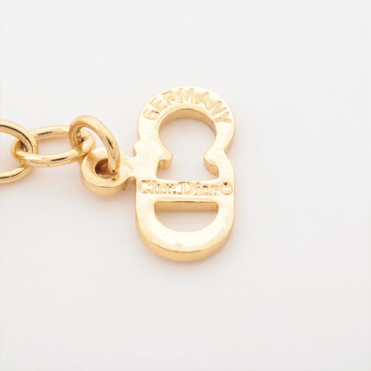 CD Logo Necklace GP x Rhinestone Gold — view 4