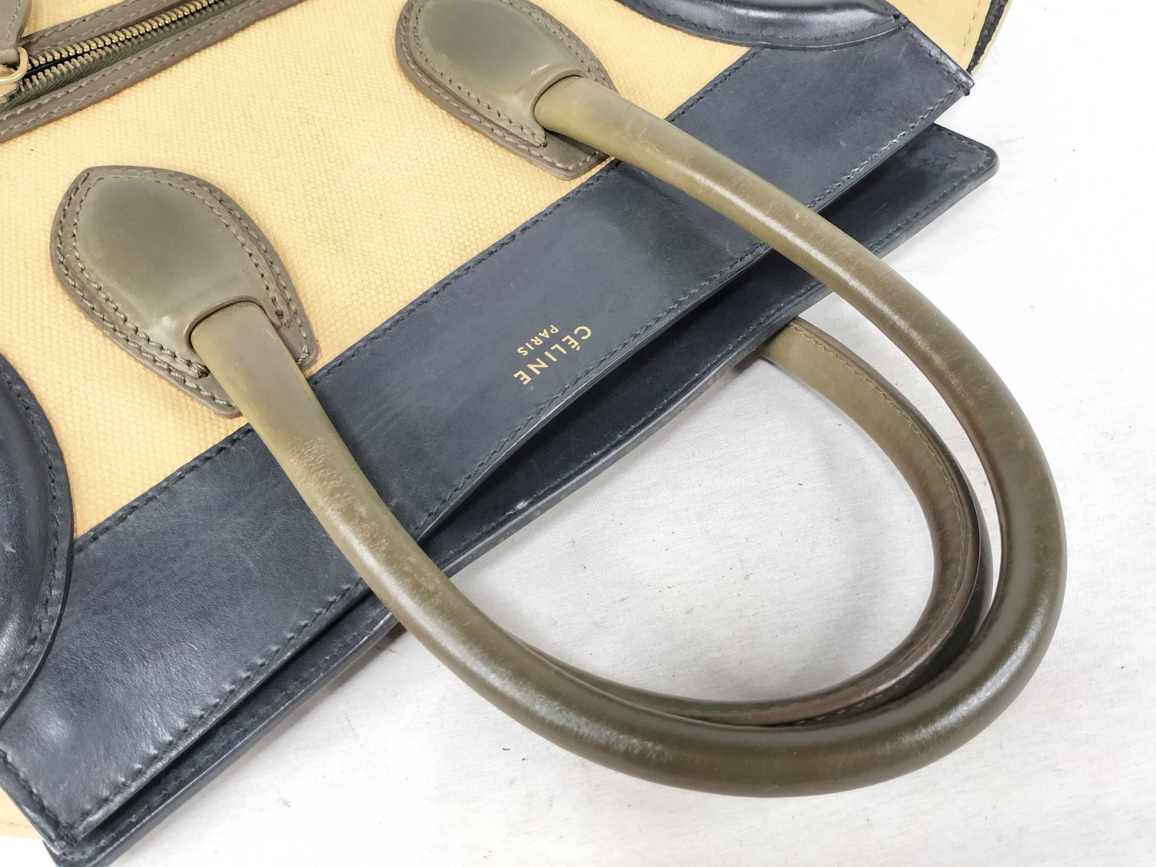 Luggage Mini Shopper Black x Khaki Handbag — view 3