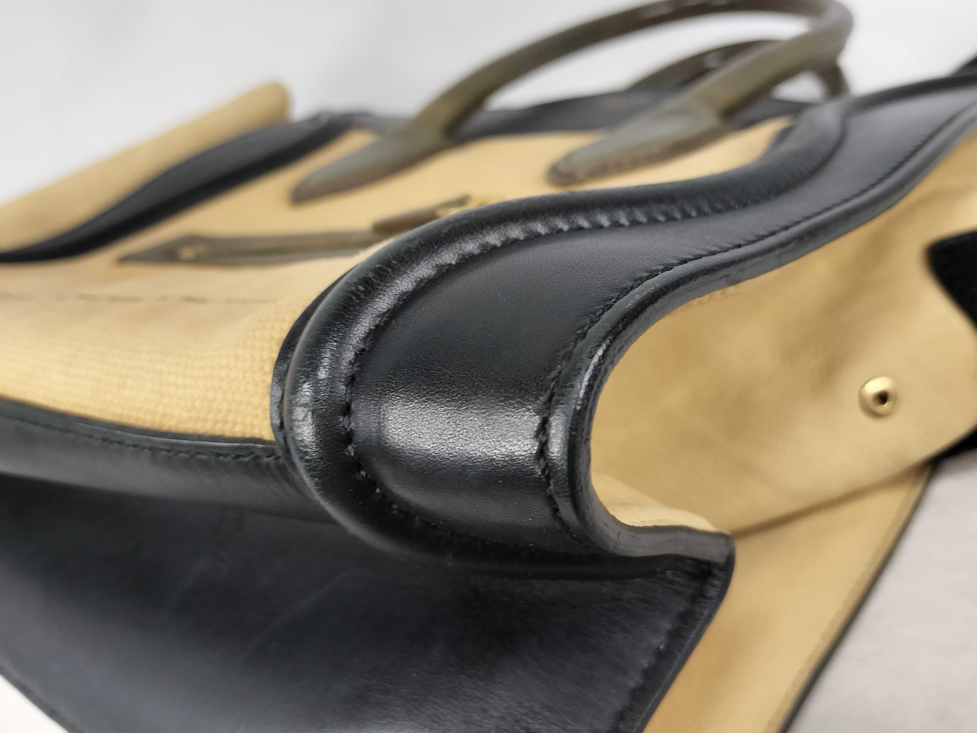Luggage Mini Shopper Black x Khaki Handbag — view 7