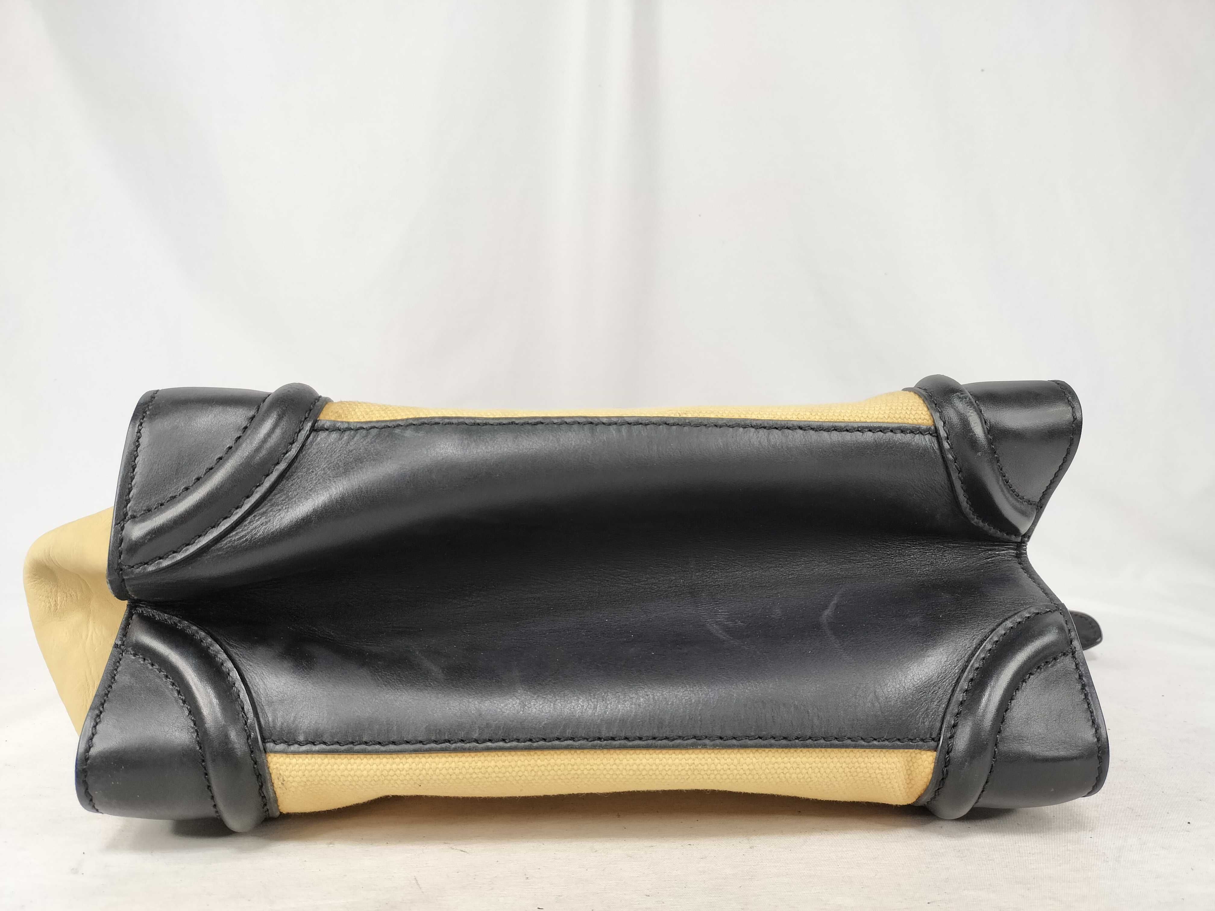 Luggage Mini Shopper Black x Khaki Handbag — view 8