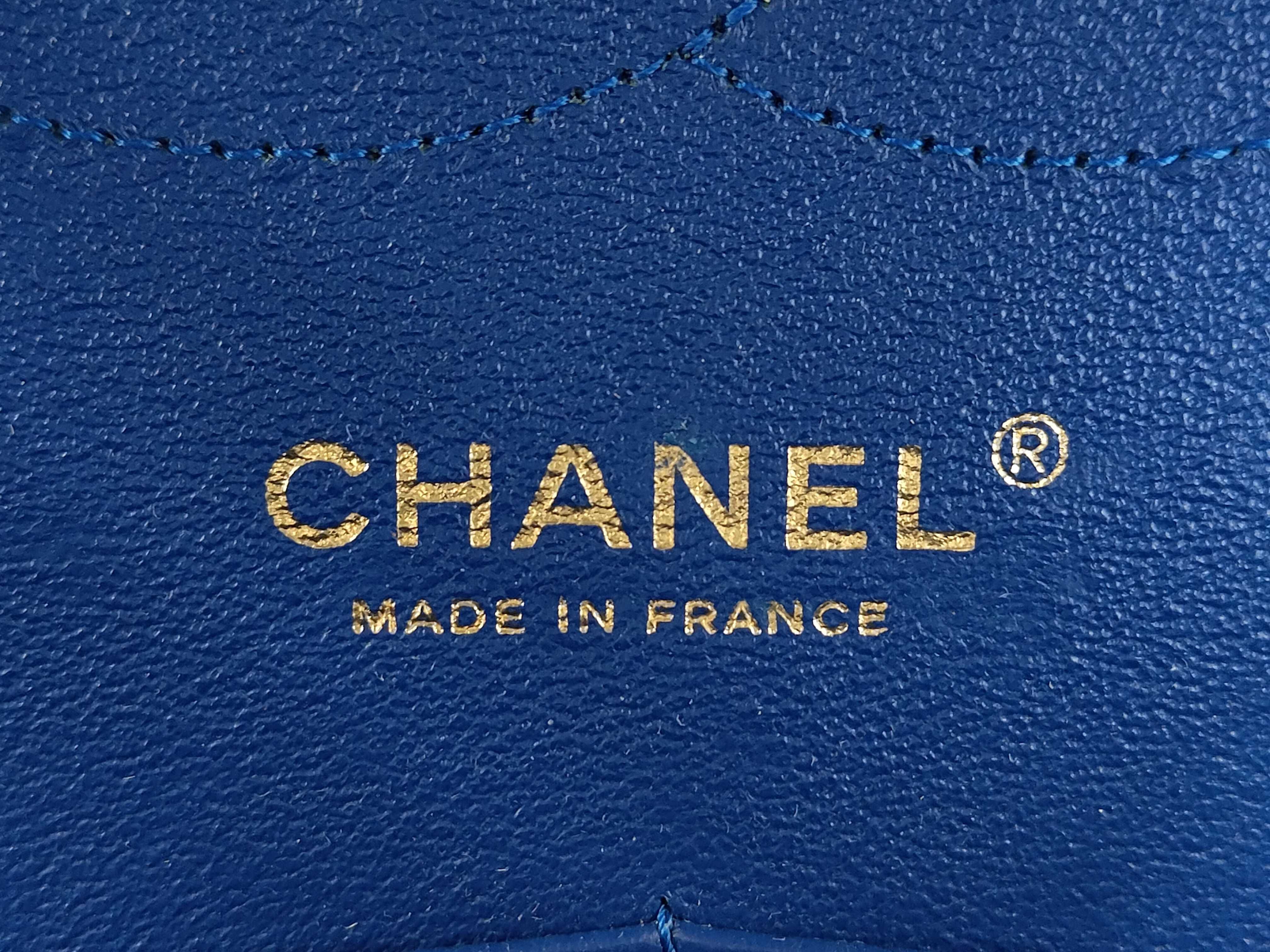 BAG LAMBSKIN A58600 DOUBLE FLAP 30 CM JUMBO NAVY GHW NO. 24 W — view 11