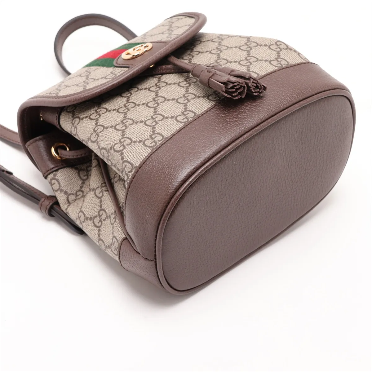 GG Supreme Ophidia PVC x Leather Backpack/Rucksack, Beige x Brown, 795221 — view 4