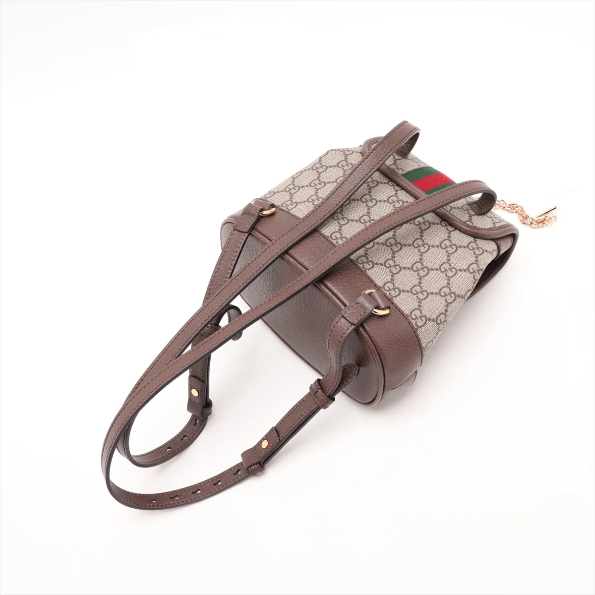 GG Supreme Ophidia PVC x Leather Backpack/Rucksack, Beige x Brown, 795221 — view 5