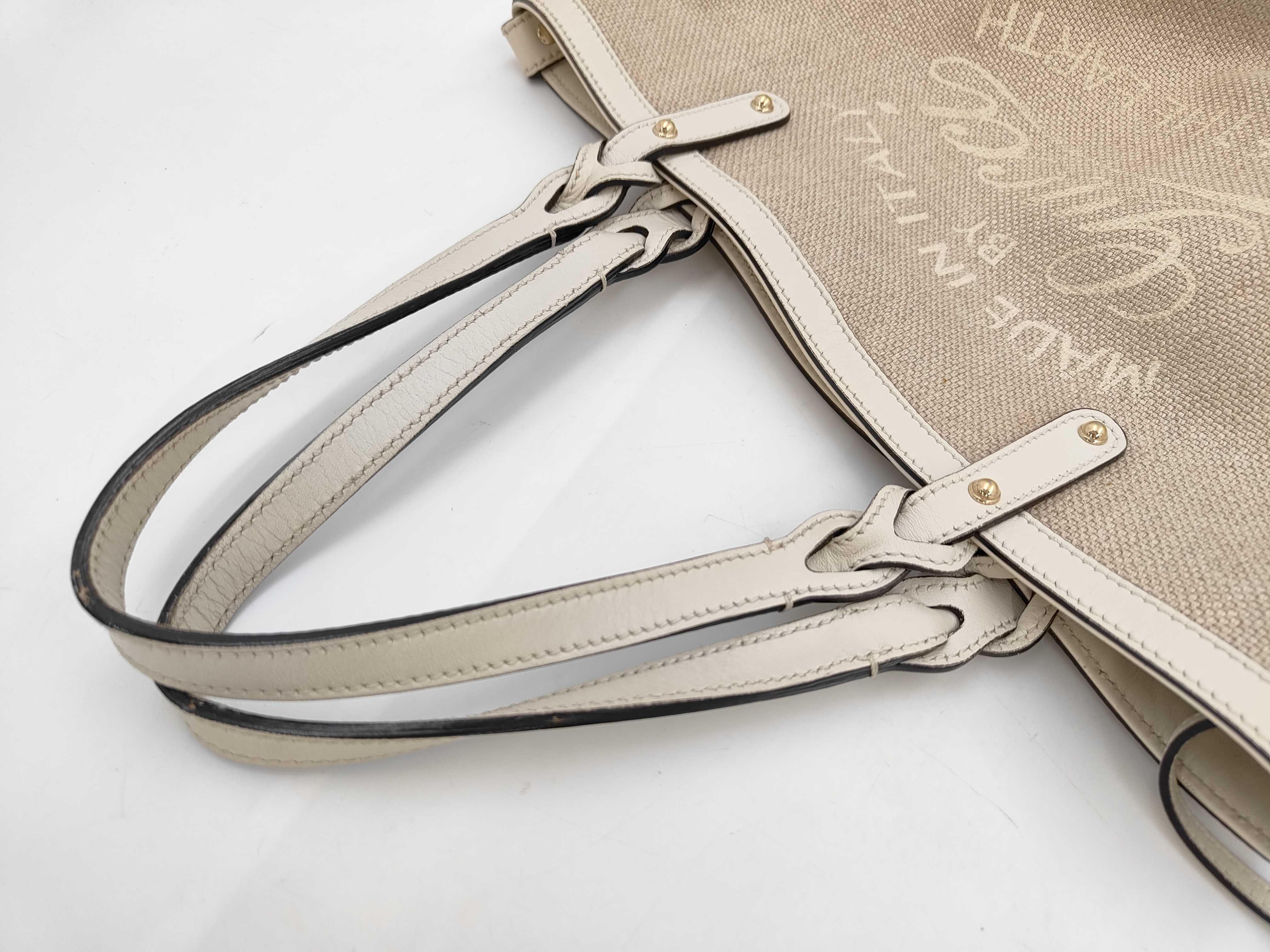 Leather and Canvas Handbag with Pouch — view 5