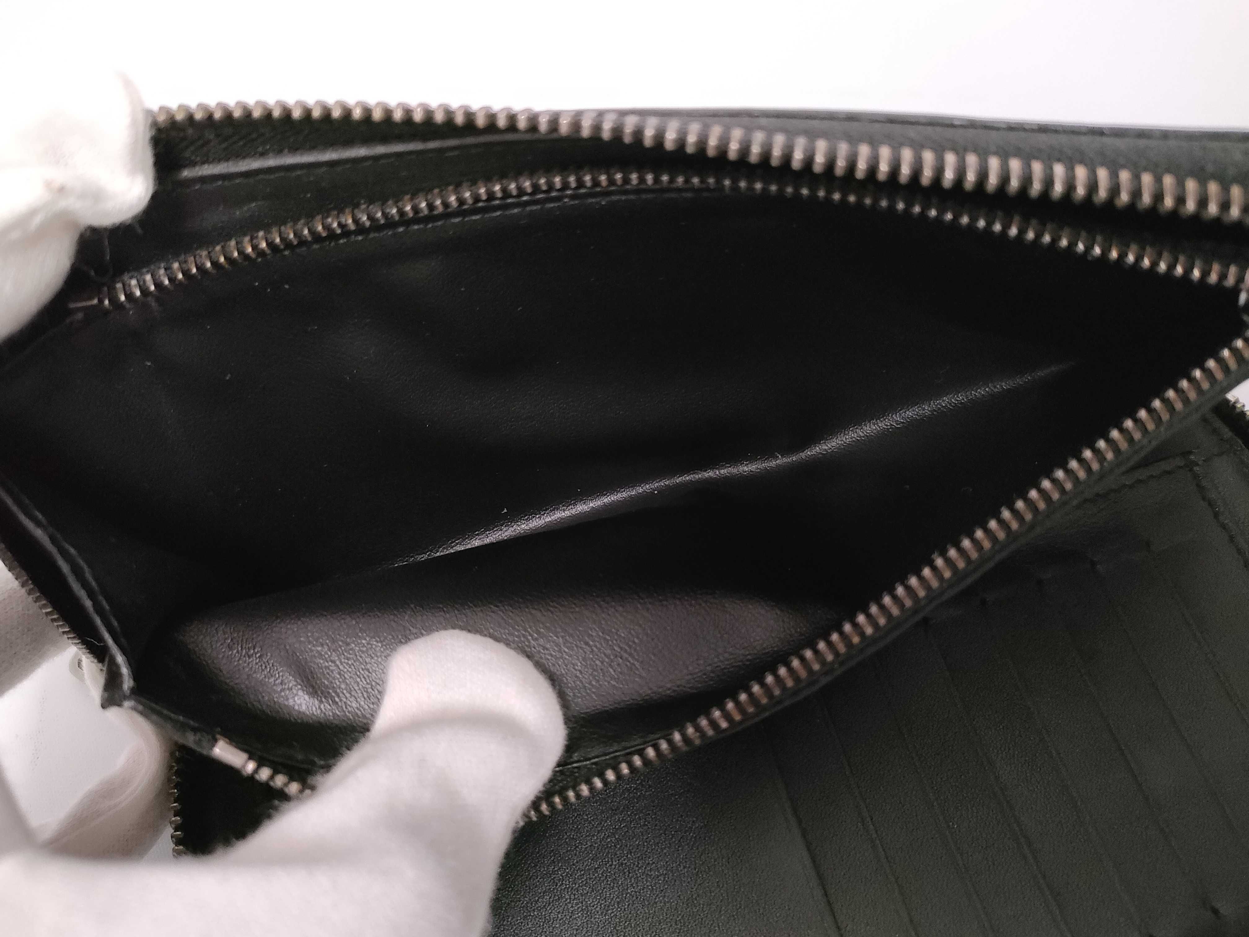 Damier Graphite Leather Round Long Wallet, Black, with Serial Number and Box. — view 11