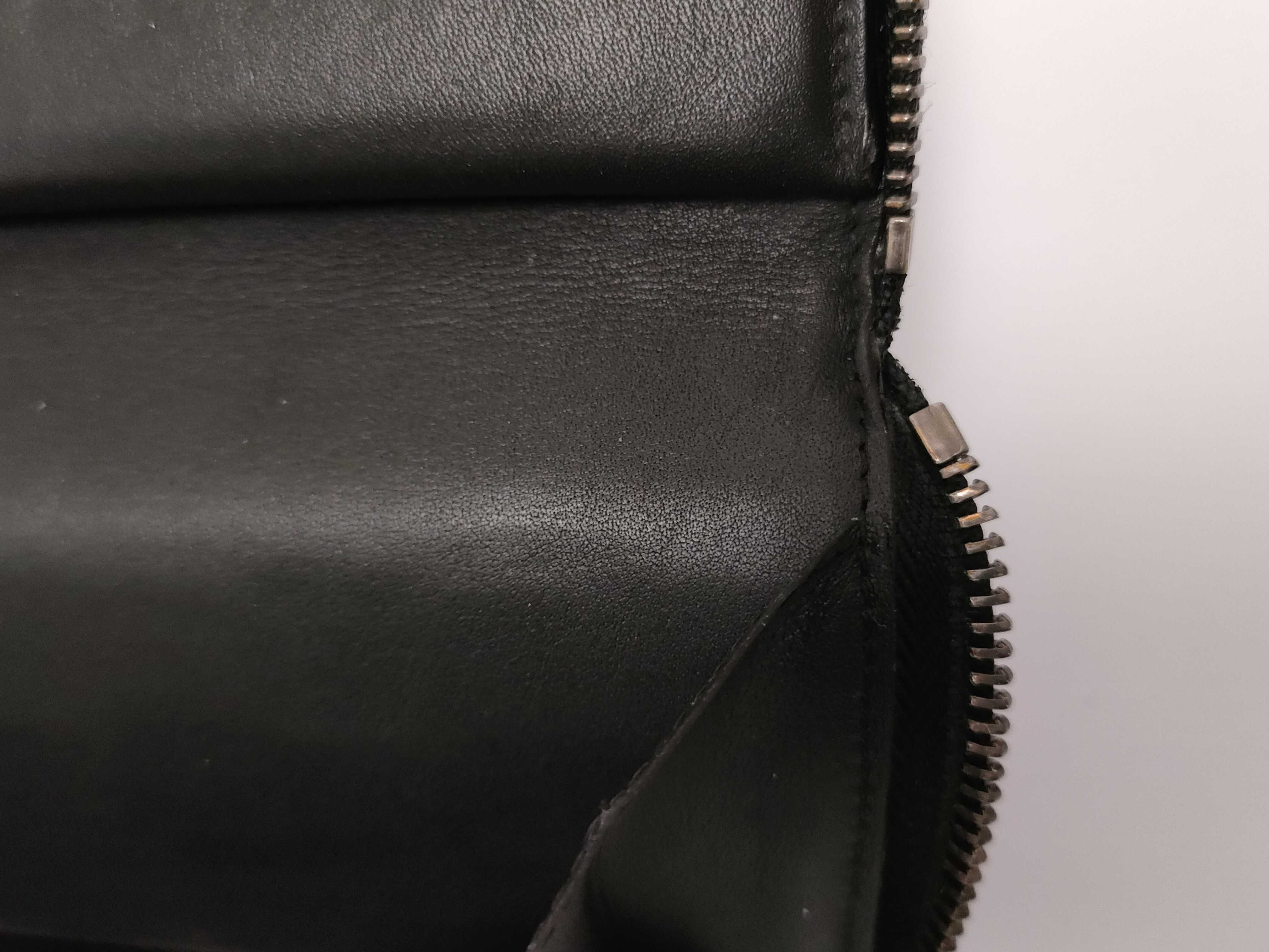 Damier Graphite Leather Round Long Wallet, Black, with Serial Number and Box. — view 9