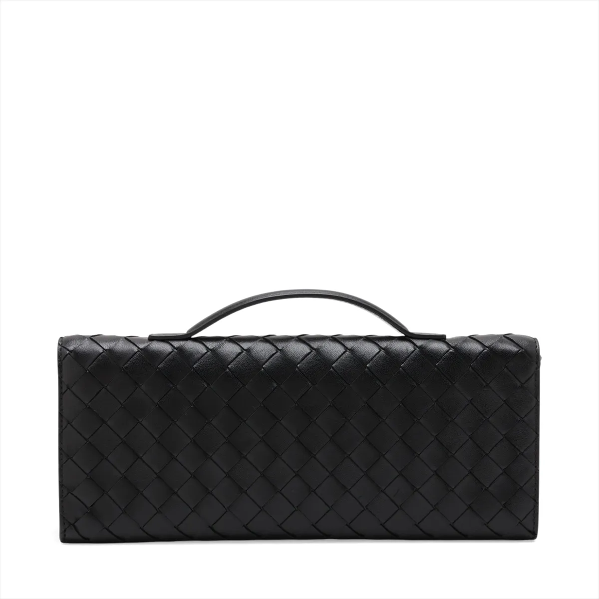 Intrecciato Andiamo Clutch Leather Clutch Bag Black — view 2